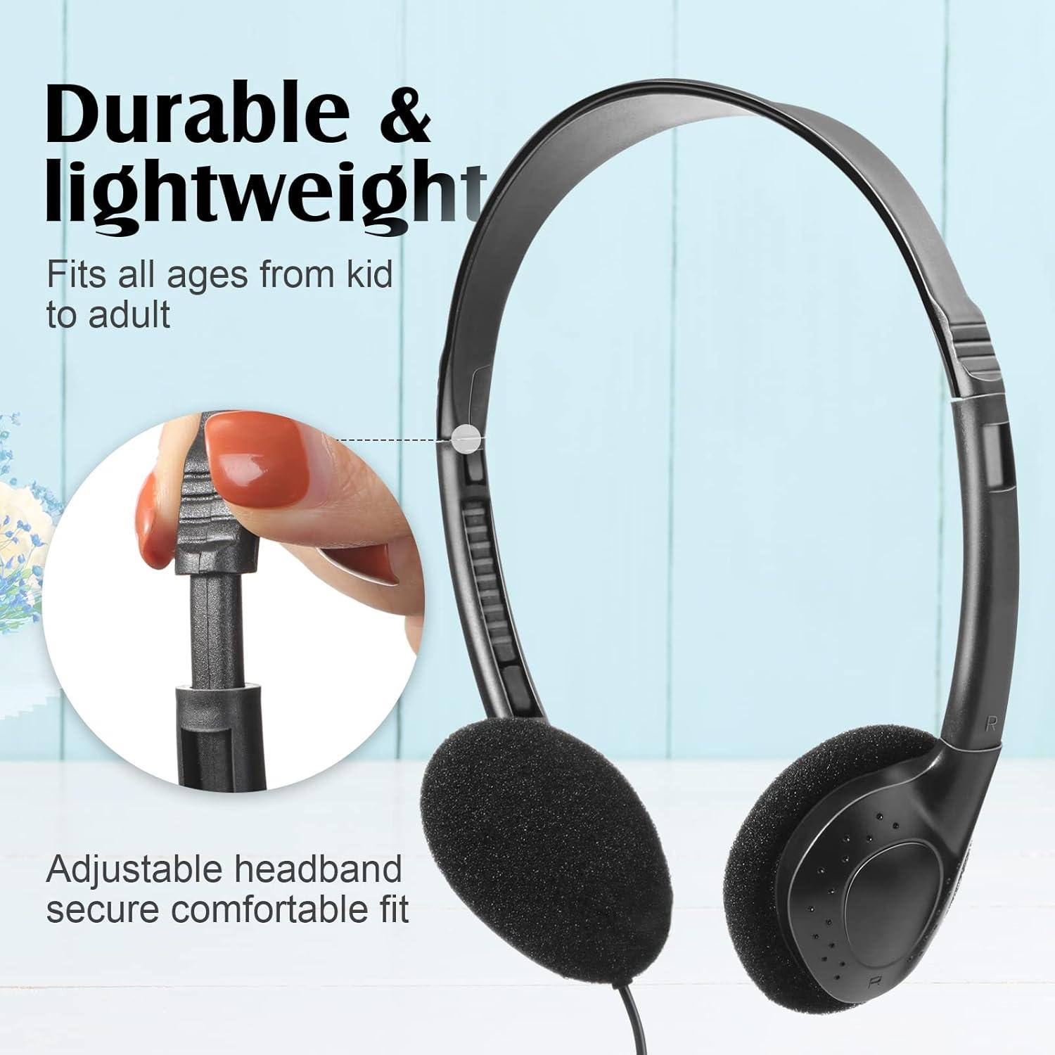 Auriculares Flutesan para Niños y Adultos - 20 Paquetes Negro