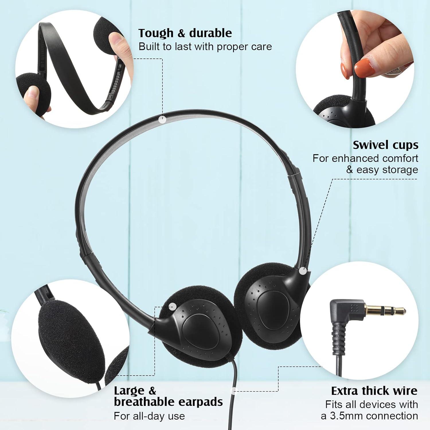 Auriculares Flutesan para Niños y Adultos - 20 Paquetes Negro