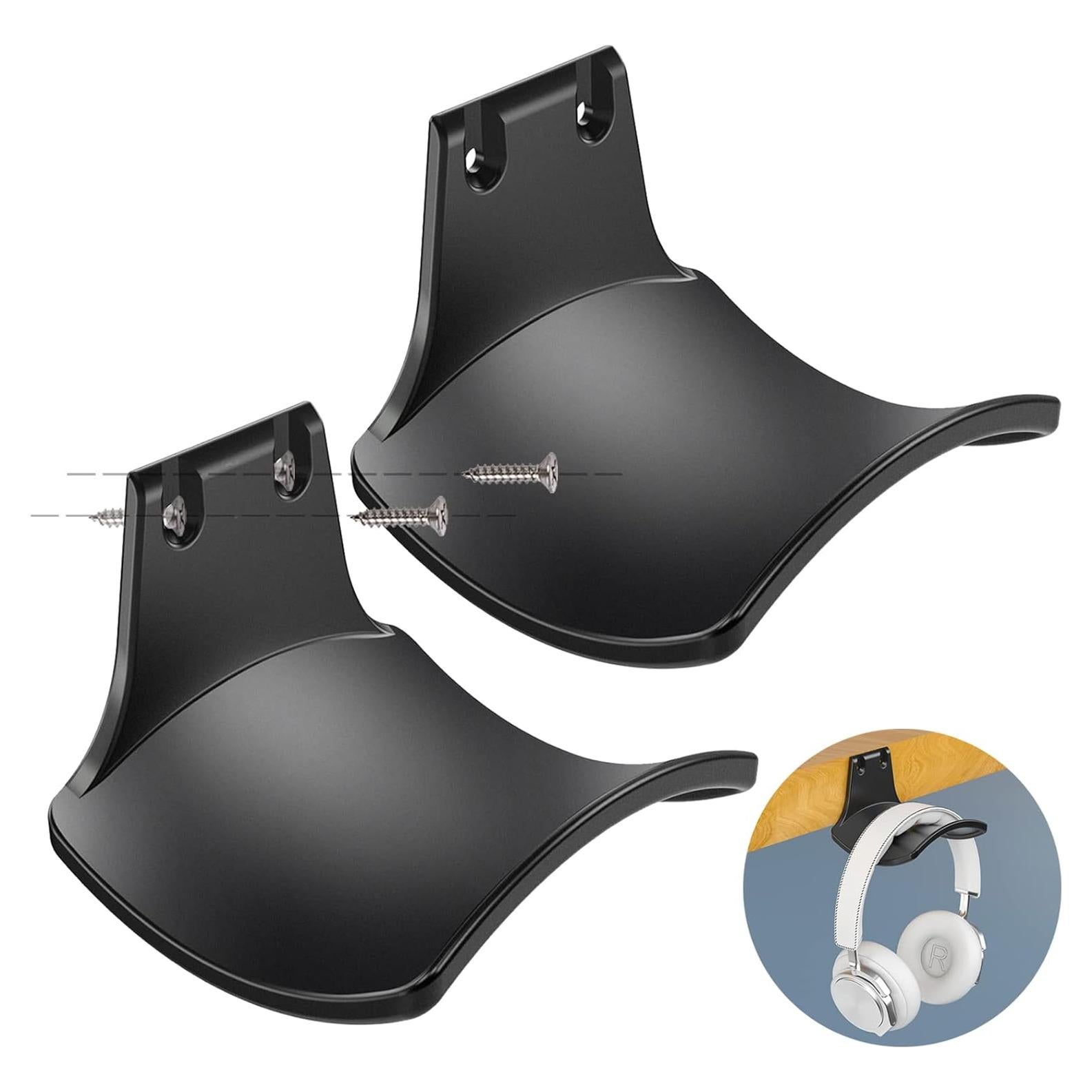 Soporte para Auriculares SIROLISA Negro 2 Pack Montaje en Pared