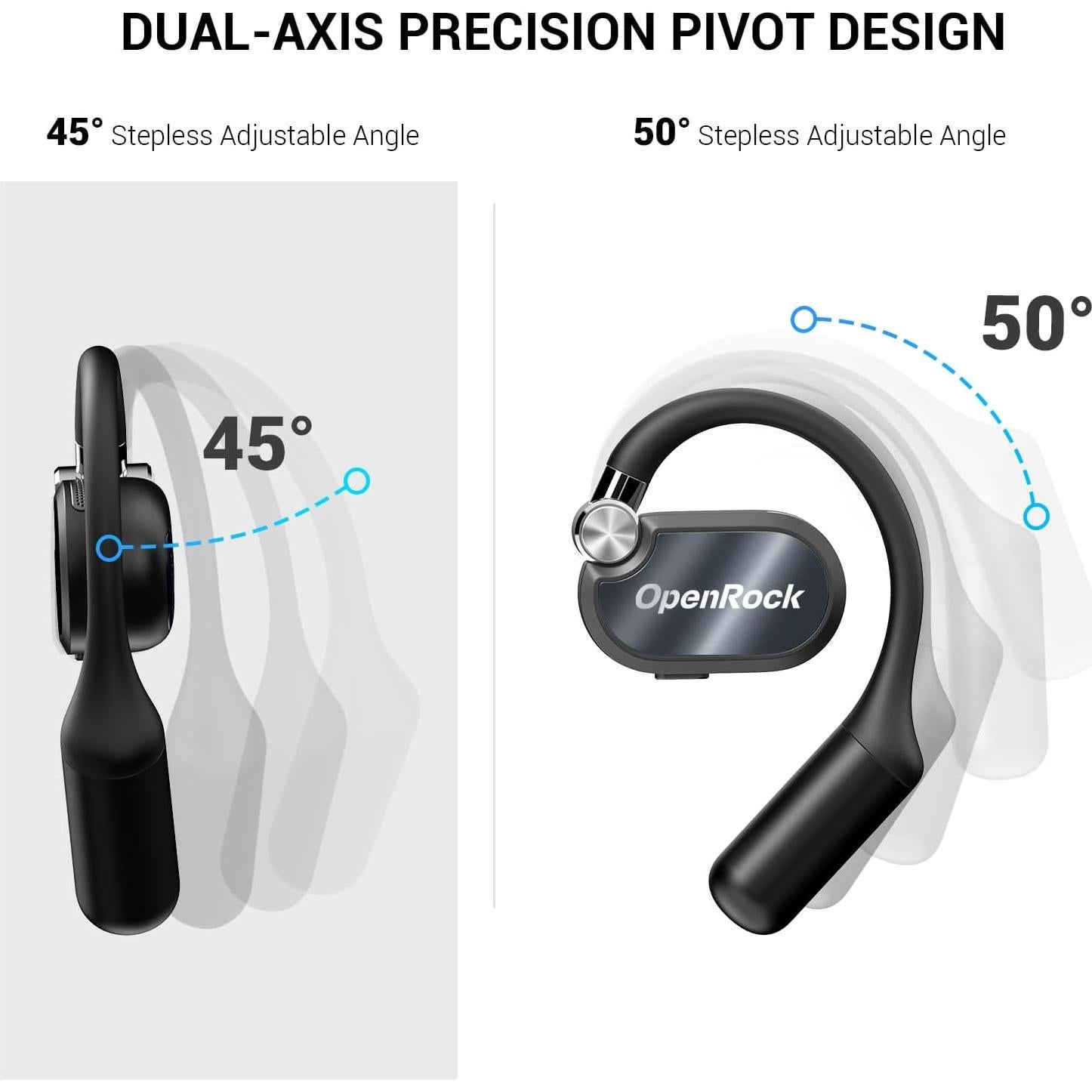 Auriculares Inalámbricos OpenRock X Negro, Bluetooth 5.3, IPX5