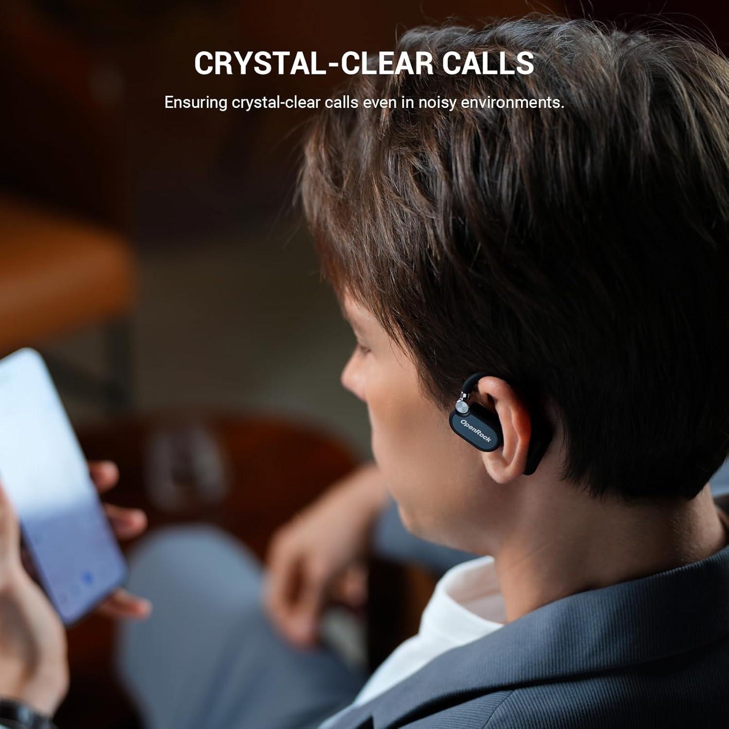 Auriculares Inalámbricos OpenRock X Negro, Bluetooth 5.3, IPX5