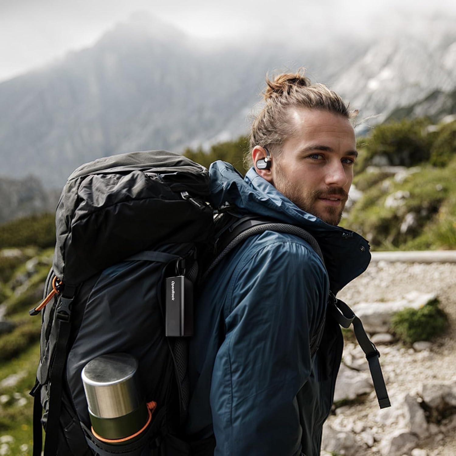 Auriculares Inalámbricos OpenRock X Negro, Bluetooth 5.3, IPX5