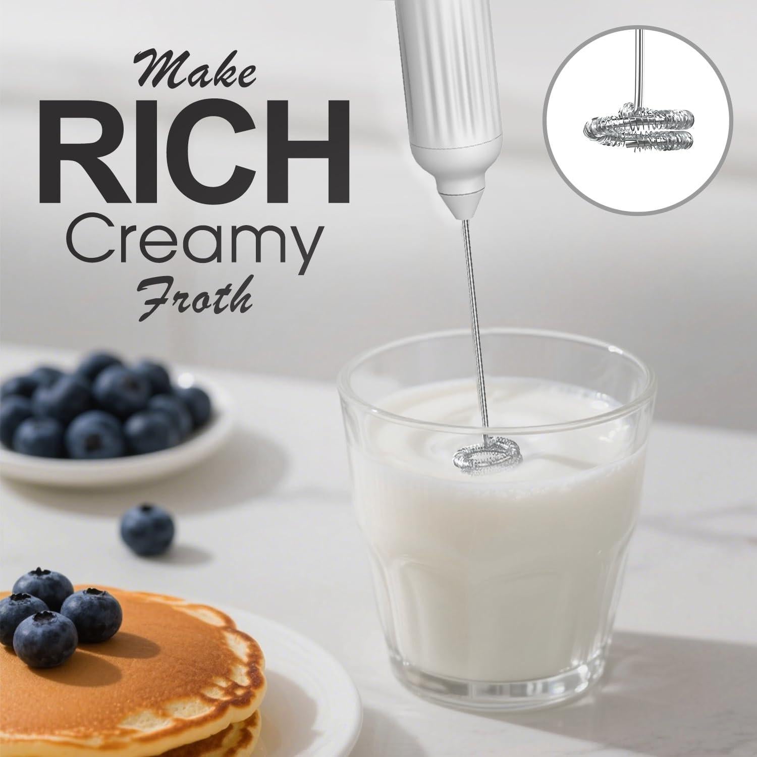 Espumador de Leche Mulli MNP-01 Recargable con Soporte