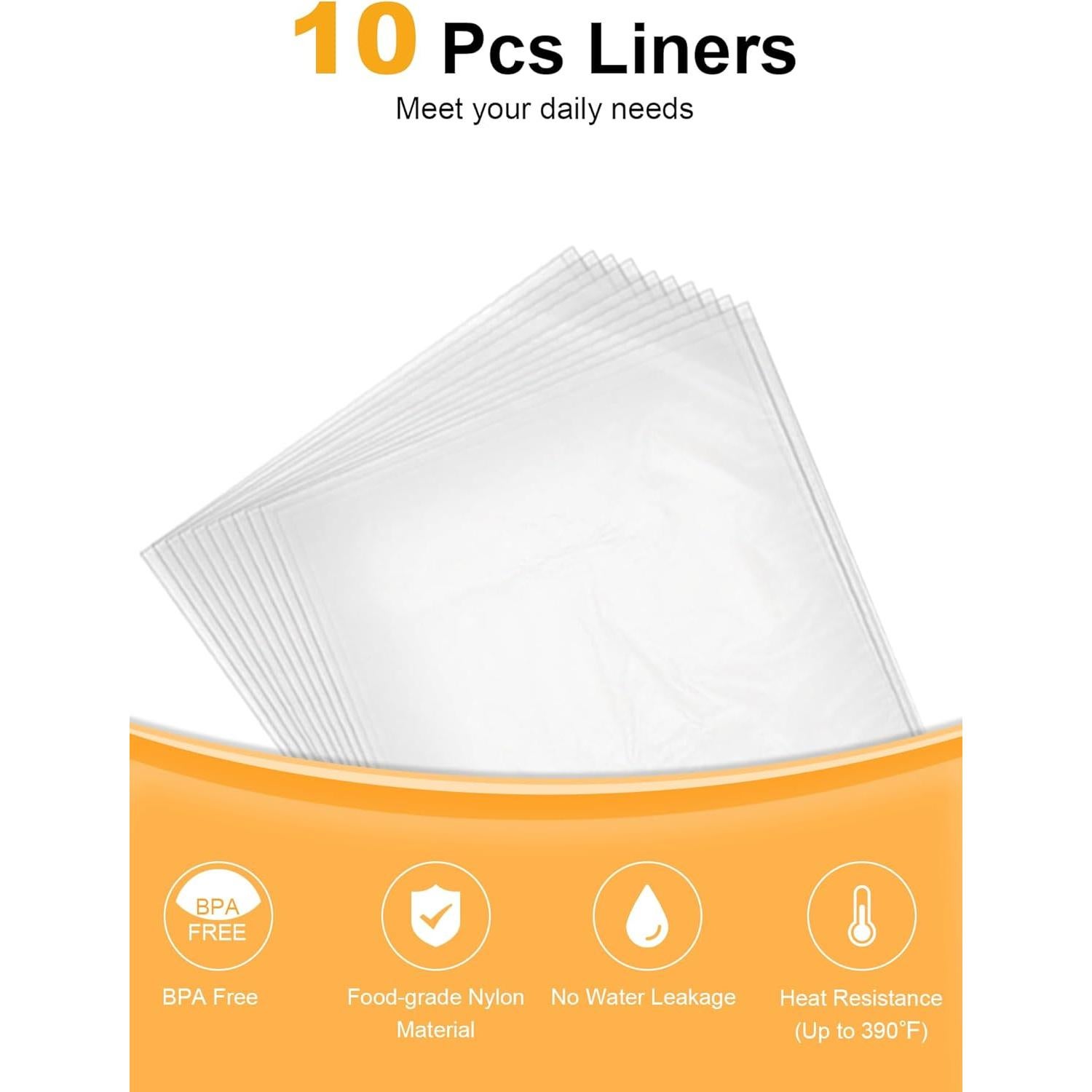 Forros Desechables para Olla de Cocción Lenta SMARTAKE 33x53cm - 10 Piezas