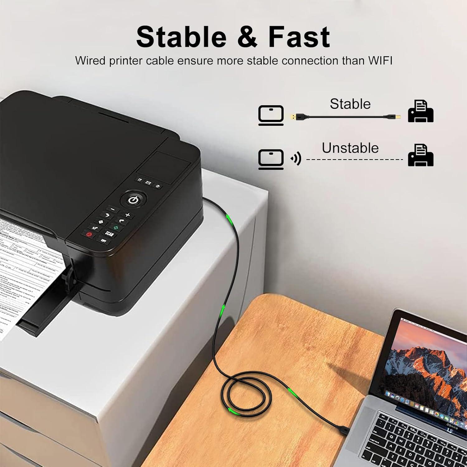 Cable USB 2.0 A a B 1.83 m HP Canon Brother Epson