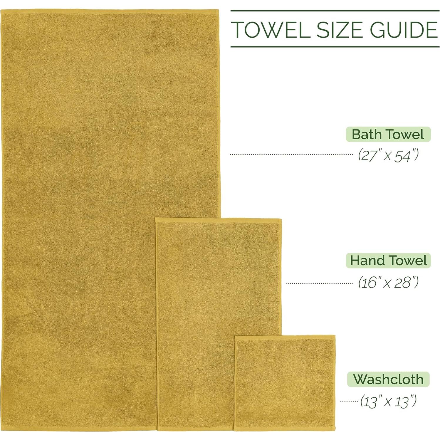 Conjunto de Toallas de Lujo 6 Piezas Algodón Turco 100% Oro Ámbar