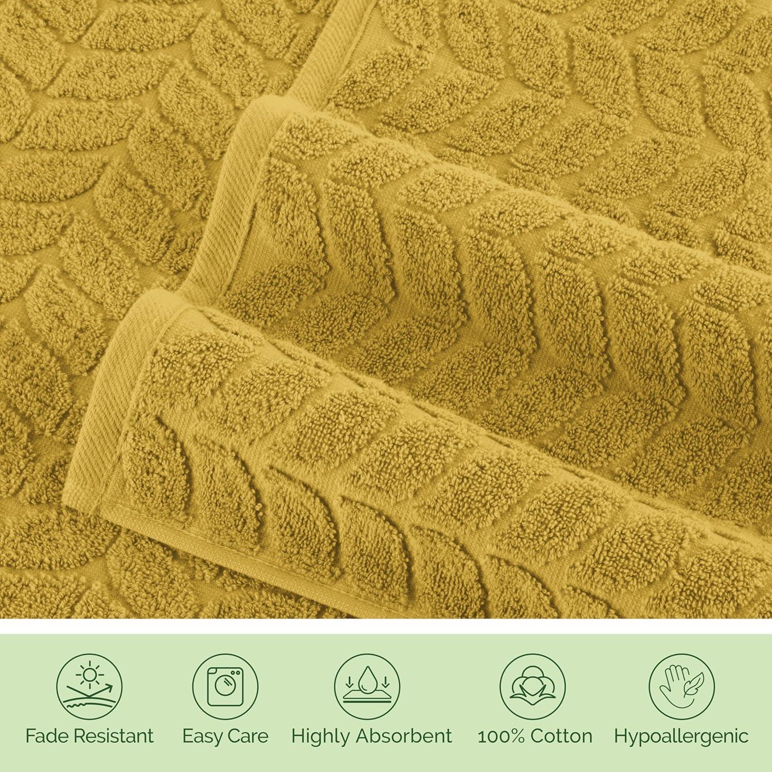 Conjunto de Toallas de Lujo 6 Piezas Algodón Turco 100% Oro Ámbar