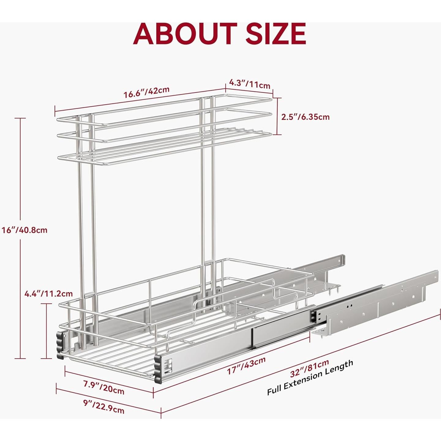 Organizador Bajo Fregadero STORKING 2 Niveles Cromo 40.6 cm