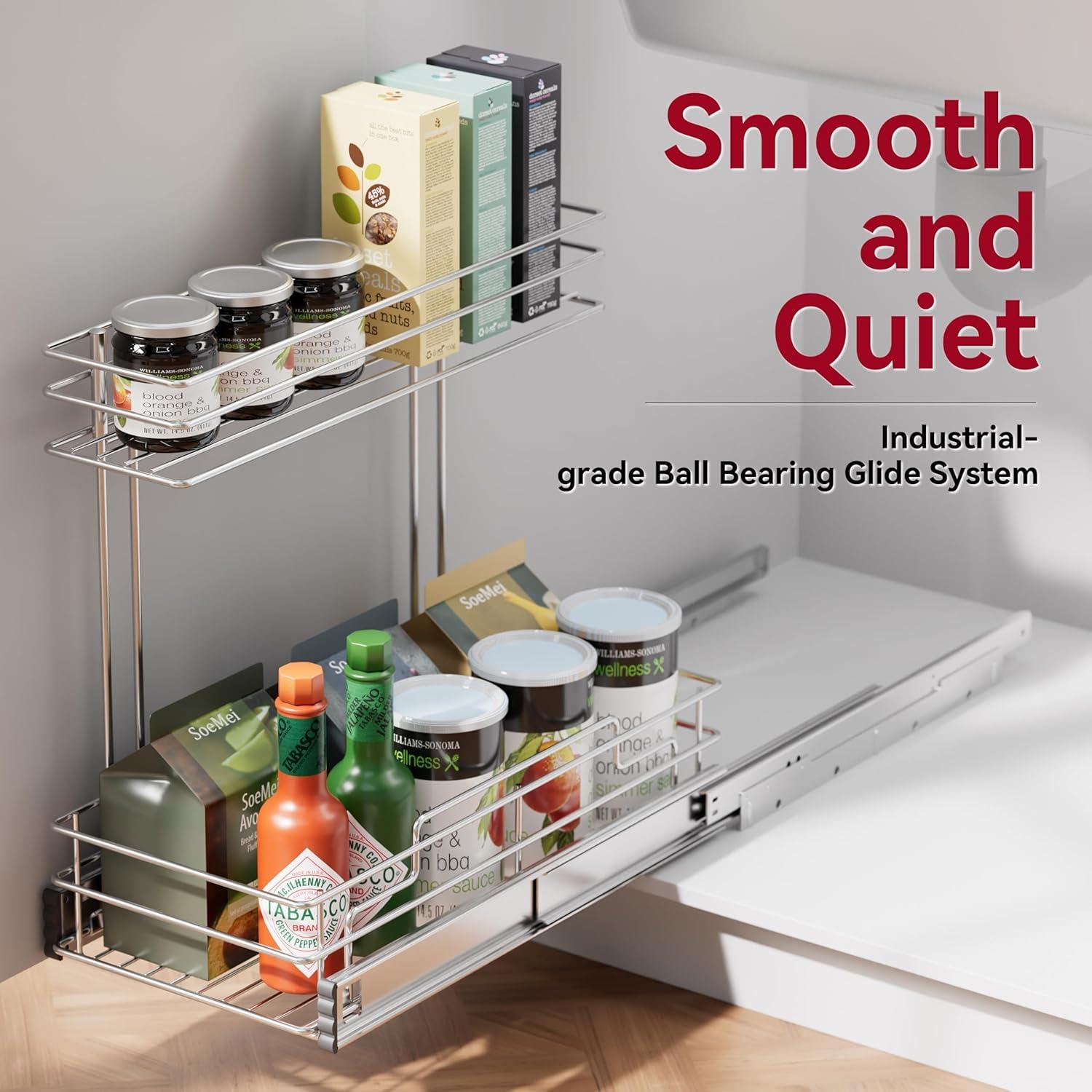 Organizador Bajo Fregadero STORKING 2 Niveles Cromo 40.6 cm