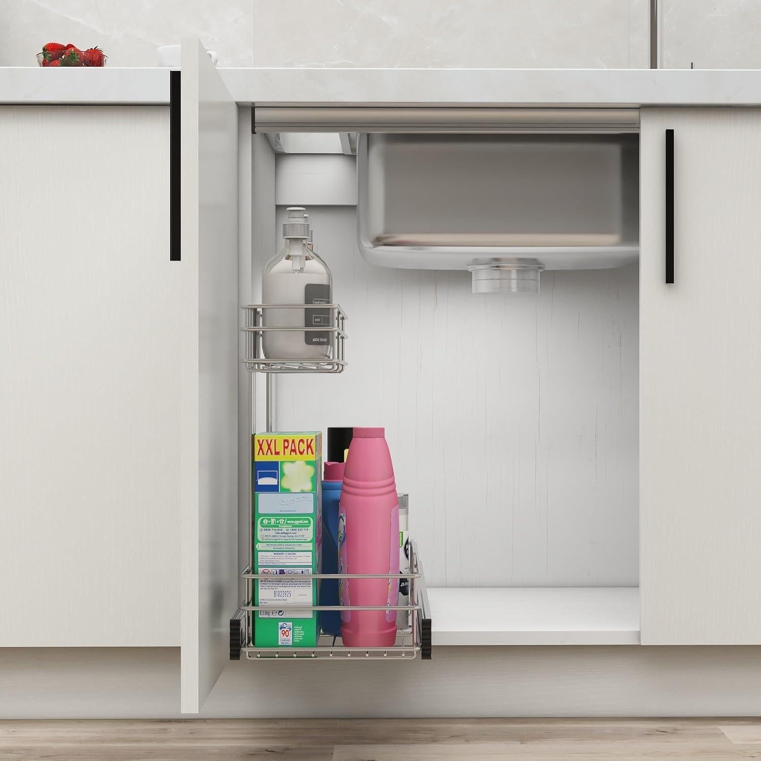 Organizador Bajo Fregadero STORKING 2 Niveles Cromo 40.6 cm