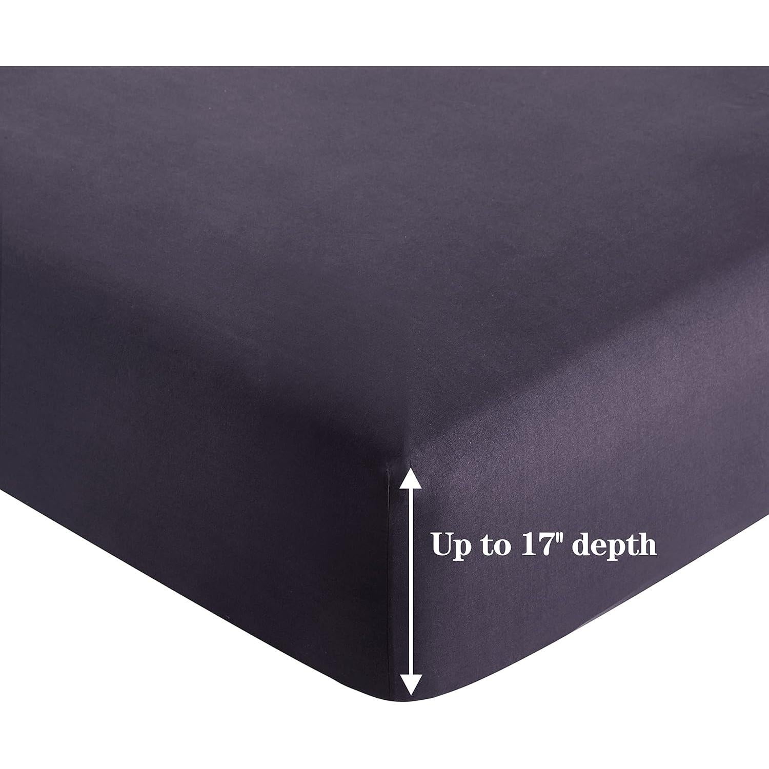 Sábana Ajustable Reina Berenjena Decoración Marina 152x203 cm