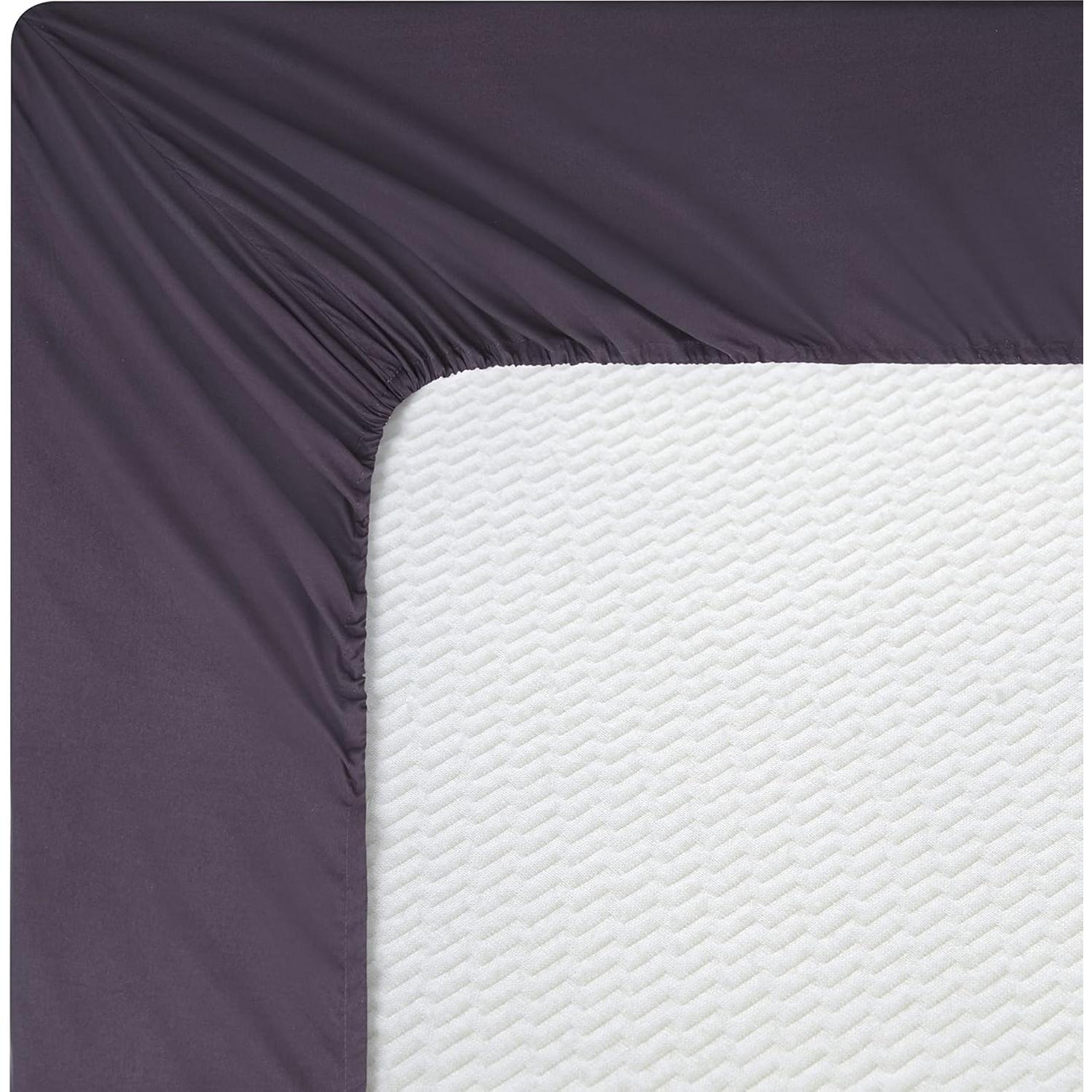 Sábana Ajustable Reina Berenjena Decoración Marina 152x203 cm