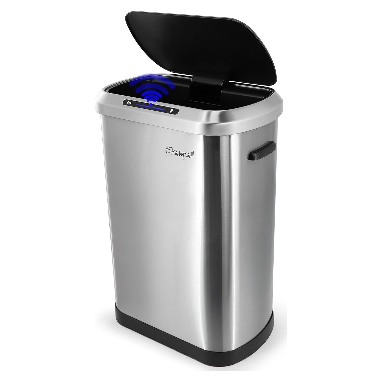 Basurero Automático Elama 50L con Sensor Infrarrojo Plateado