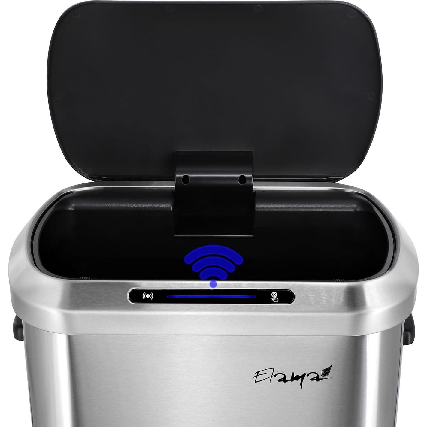 Basurero Automático Elama 50L con Sensor Infrarrojo Plateado