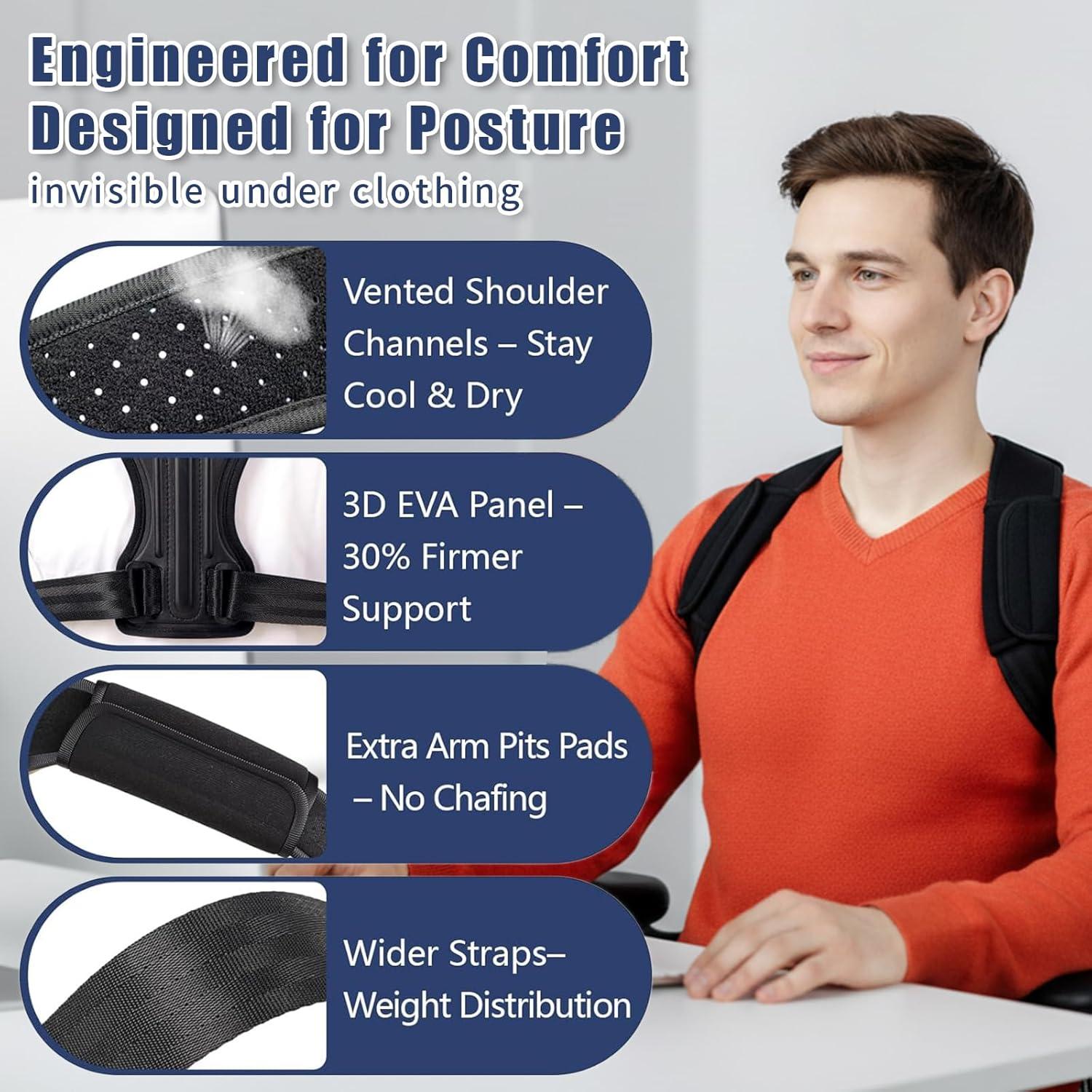 Corrector de Postura ORALSO Ajustable para Espalda - Negro Pequeño