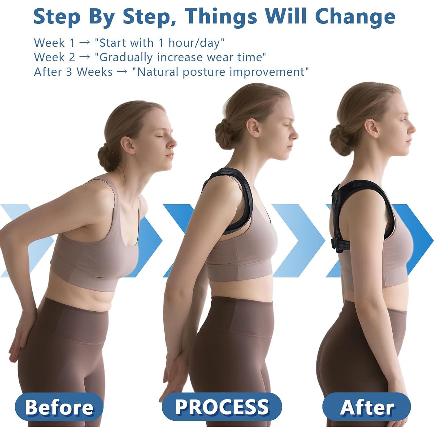 Corrector de Postura ORALSO Ajustable para Espalda - Negro Pequeño