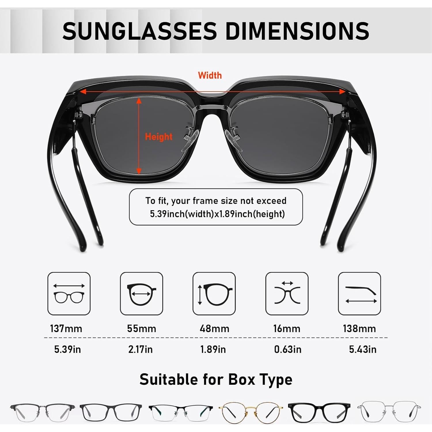 Gafas de Sol Polarizadas HAOLOTA UV400 para Sobre Gafas