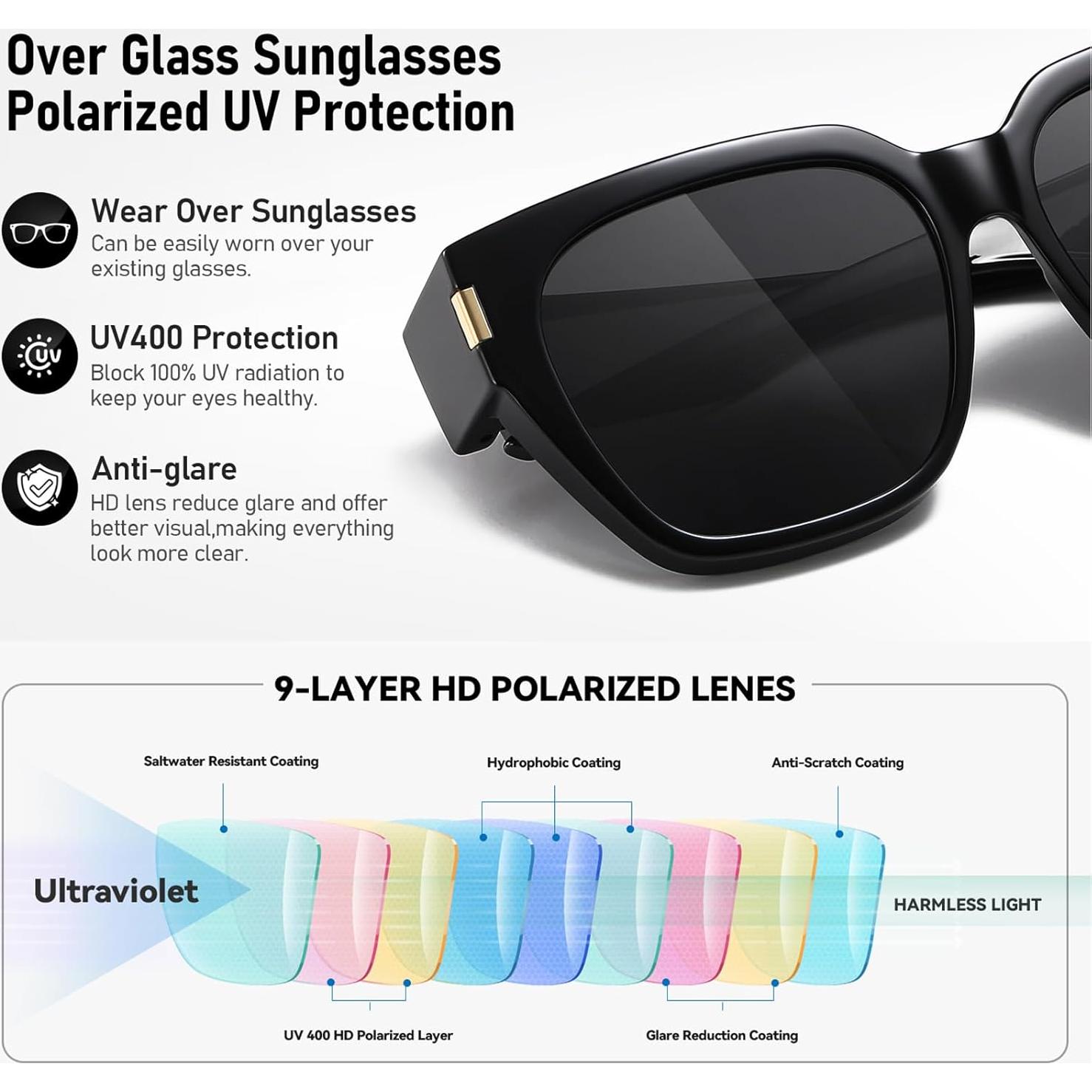 Gafas de Sol Polarizadas HAOLOTA UV400 para Sobre Gafas