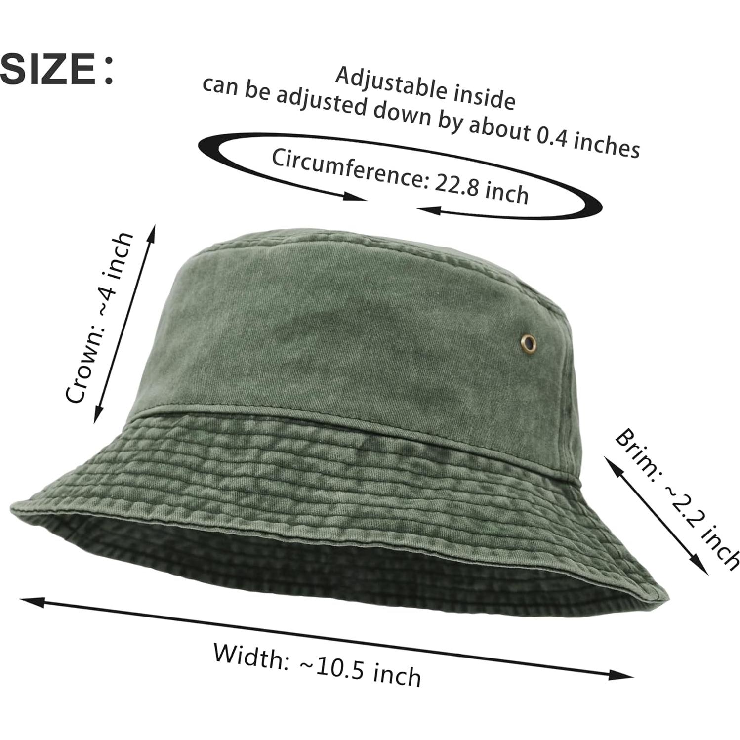 Sombrero de Cubo Algodón Verde Militar Plegable para Exterior