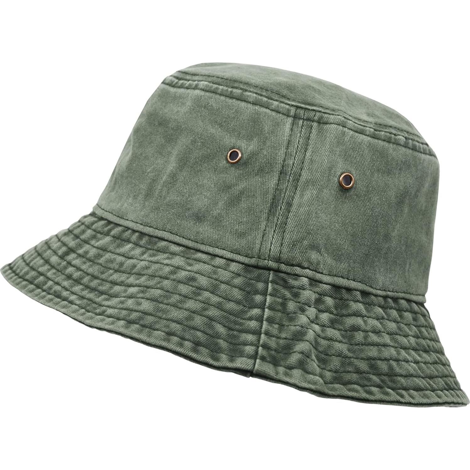 Sombrero de Cubo Algodón Verde Militar Plegable para Exterior