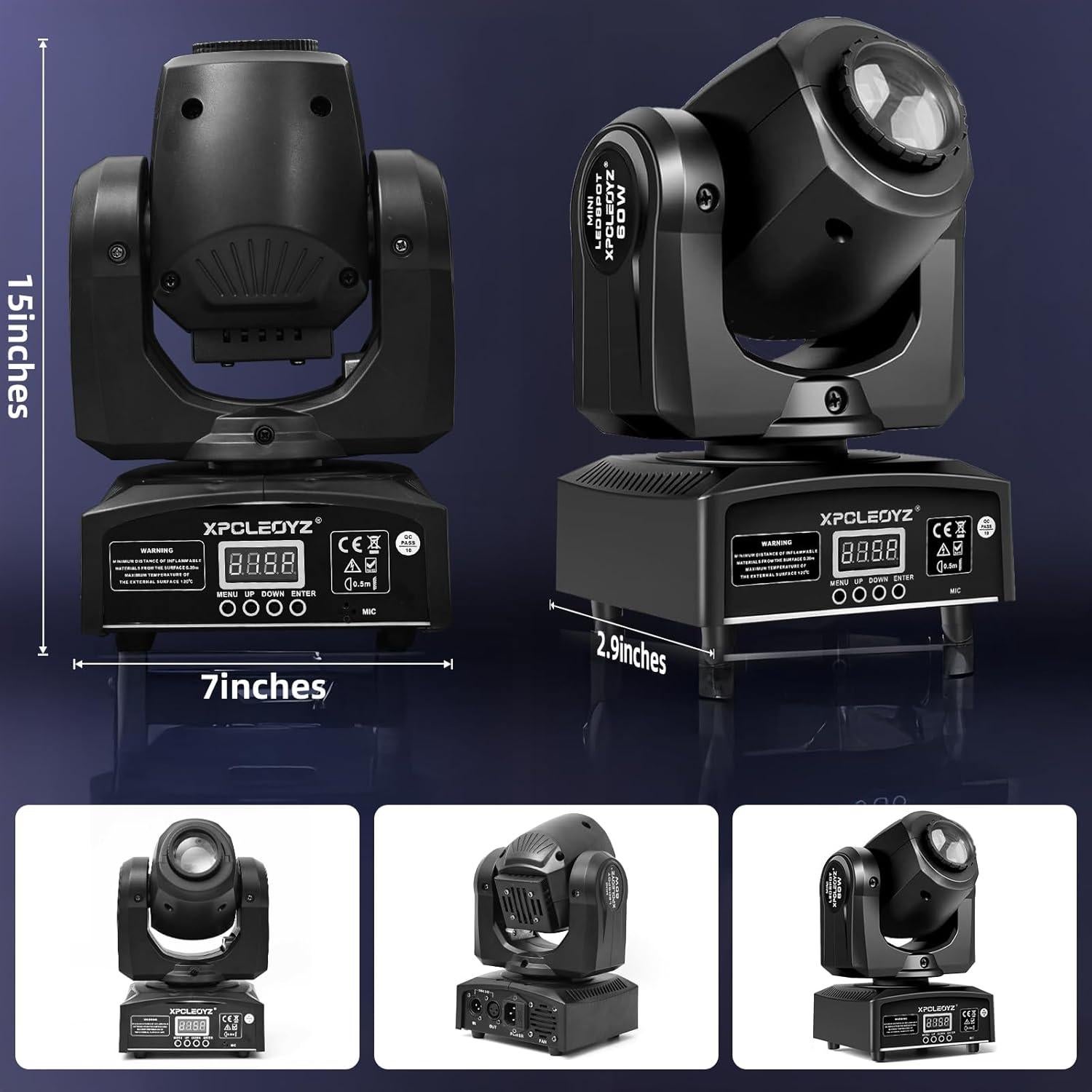 Luces Móviles XPC 60W 8 Gobos 8 Colores DMX para Eventos