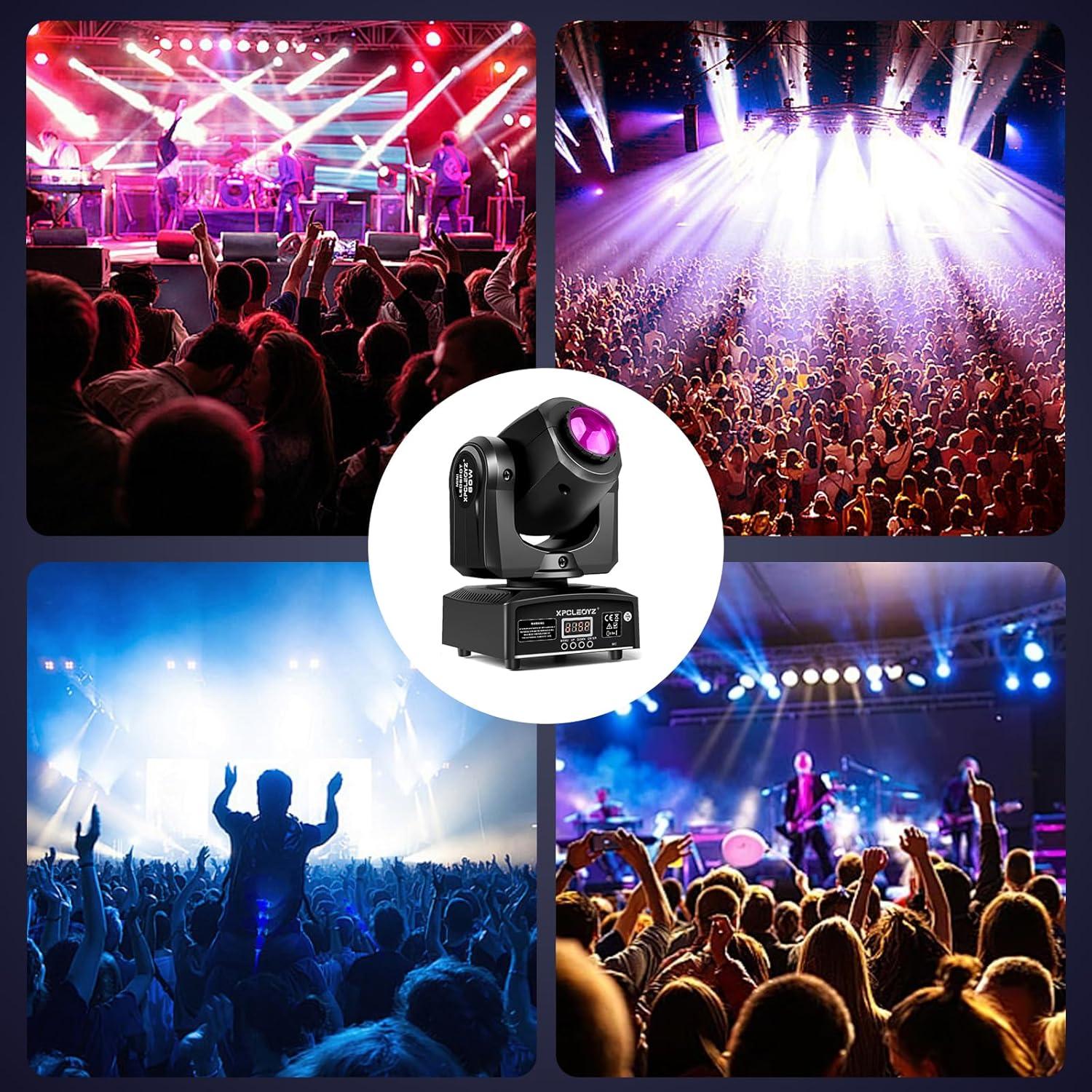 Luces Móviles XPC 60W 8 Gobos 8 Colores DMX para Eventos