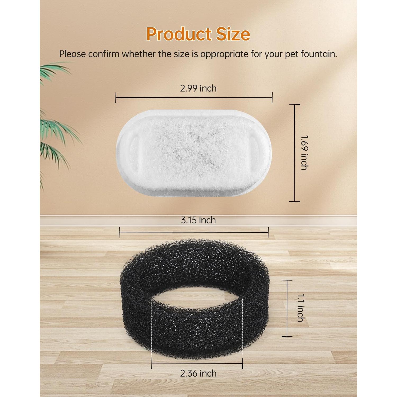 Filtros de Reemplazo para Fuente de Agua para Gatos - 4 Unidades