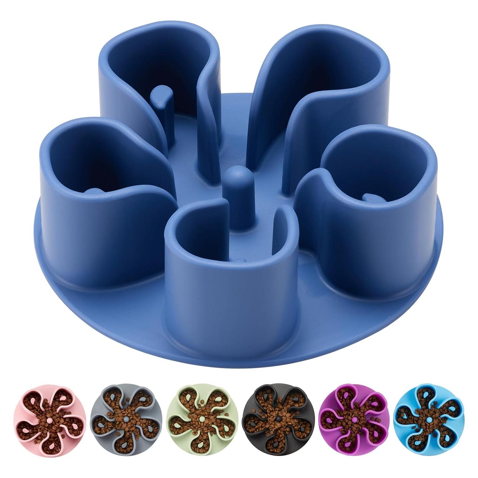 Inserto de Silicona para Tazón de Perro Alimentación Lenta S Azul