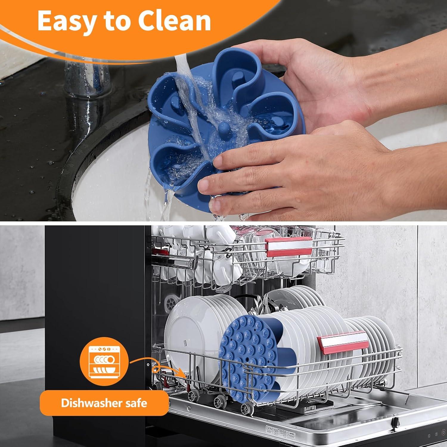 Inserto de Silicona para Tazón de Perro Alimentación Lenta S Azul