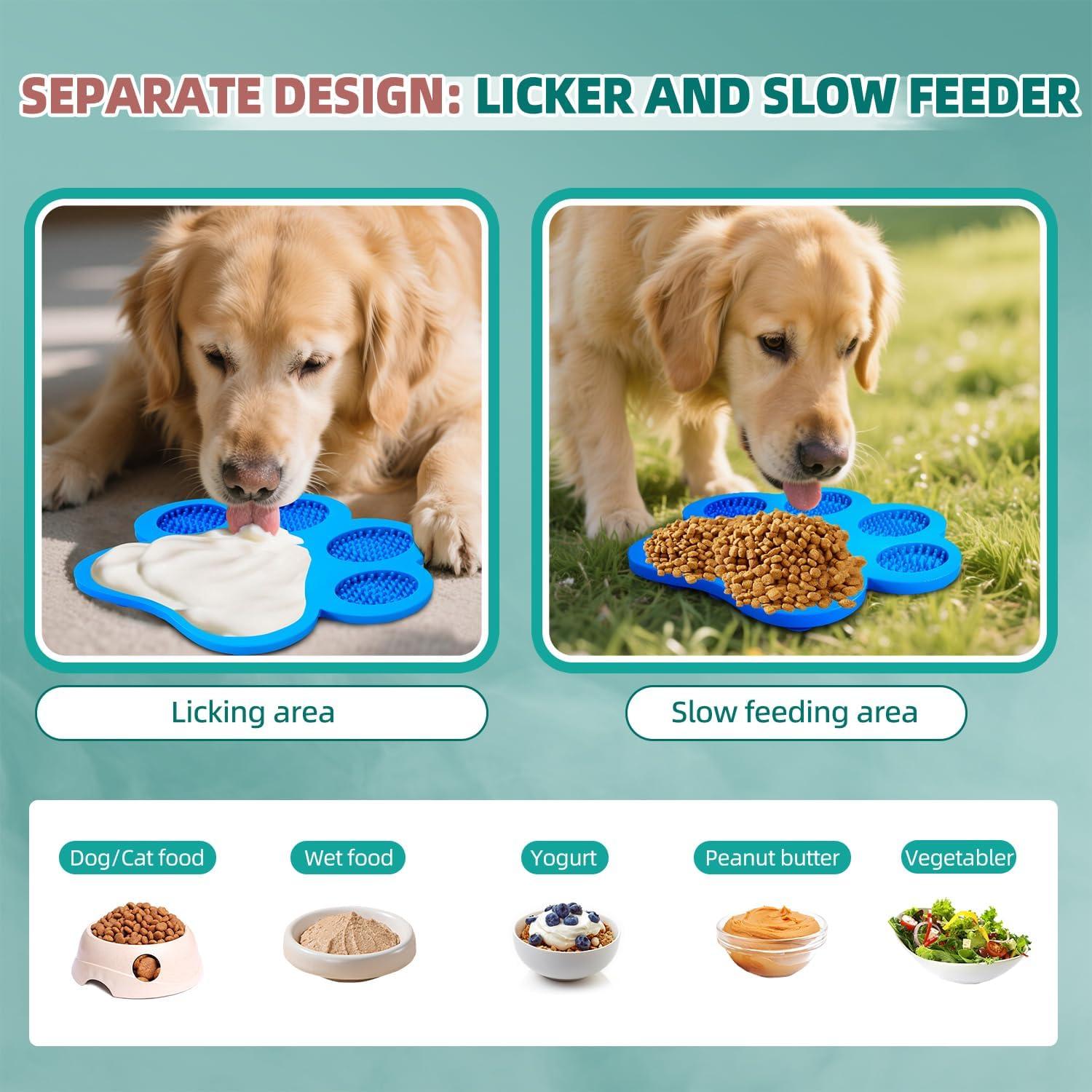 Alfombrilla de Lamido Antideslizante Pyrrion para Perros Azul