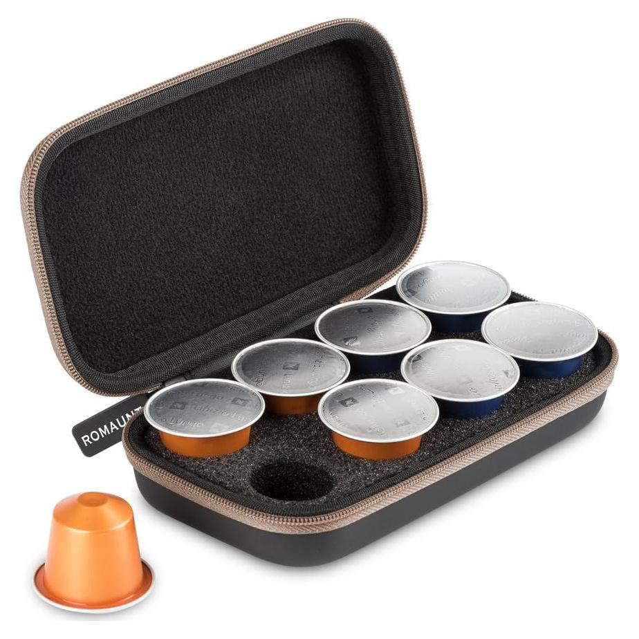 Funda Protectora para Cápsulas Nespresso PU Marrón 8 Unidades