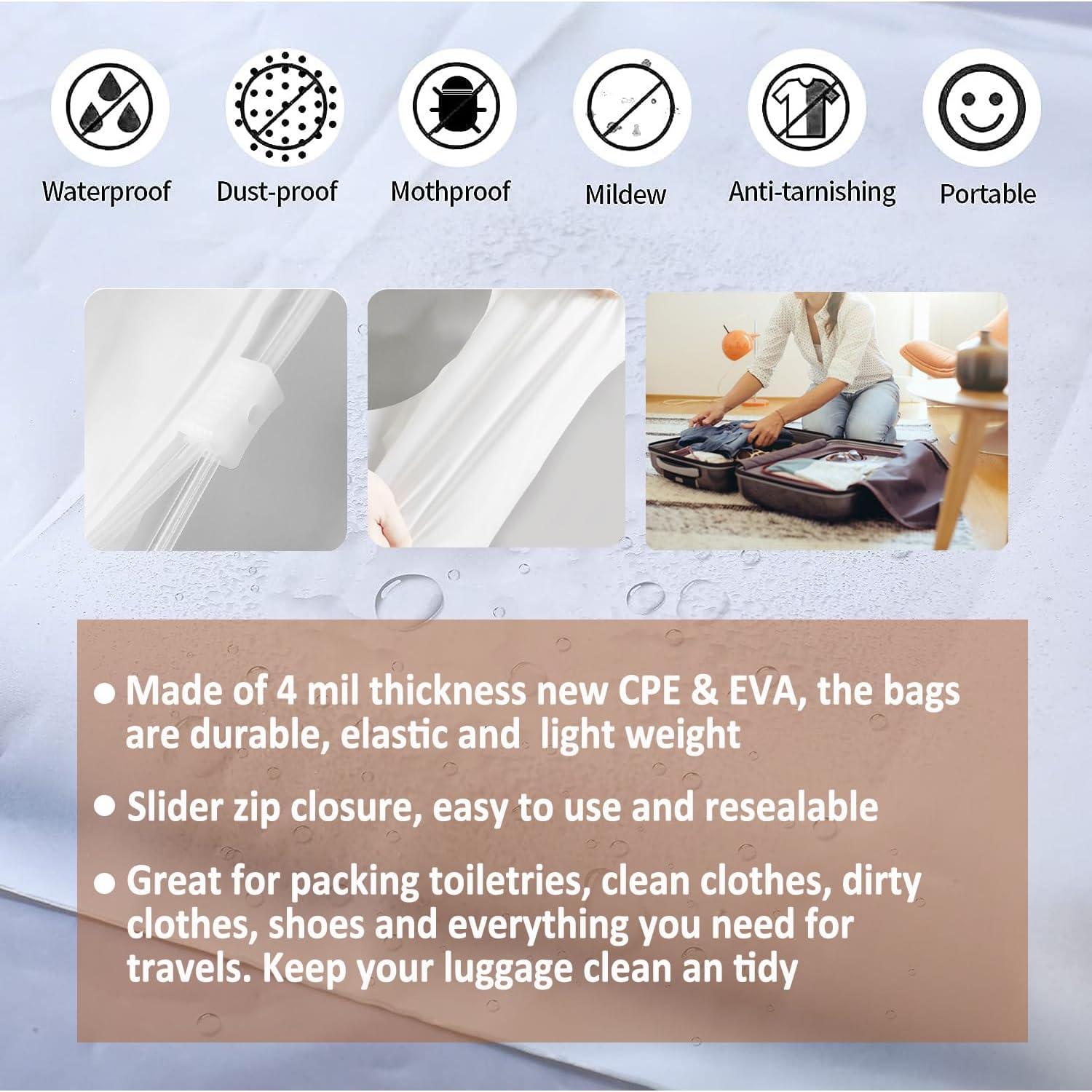 20 Bolsas Organizadoras de Equipaje BEUYI Reutilizables 4 Tamaños