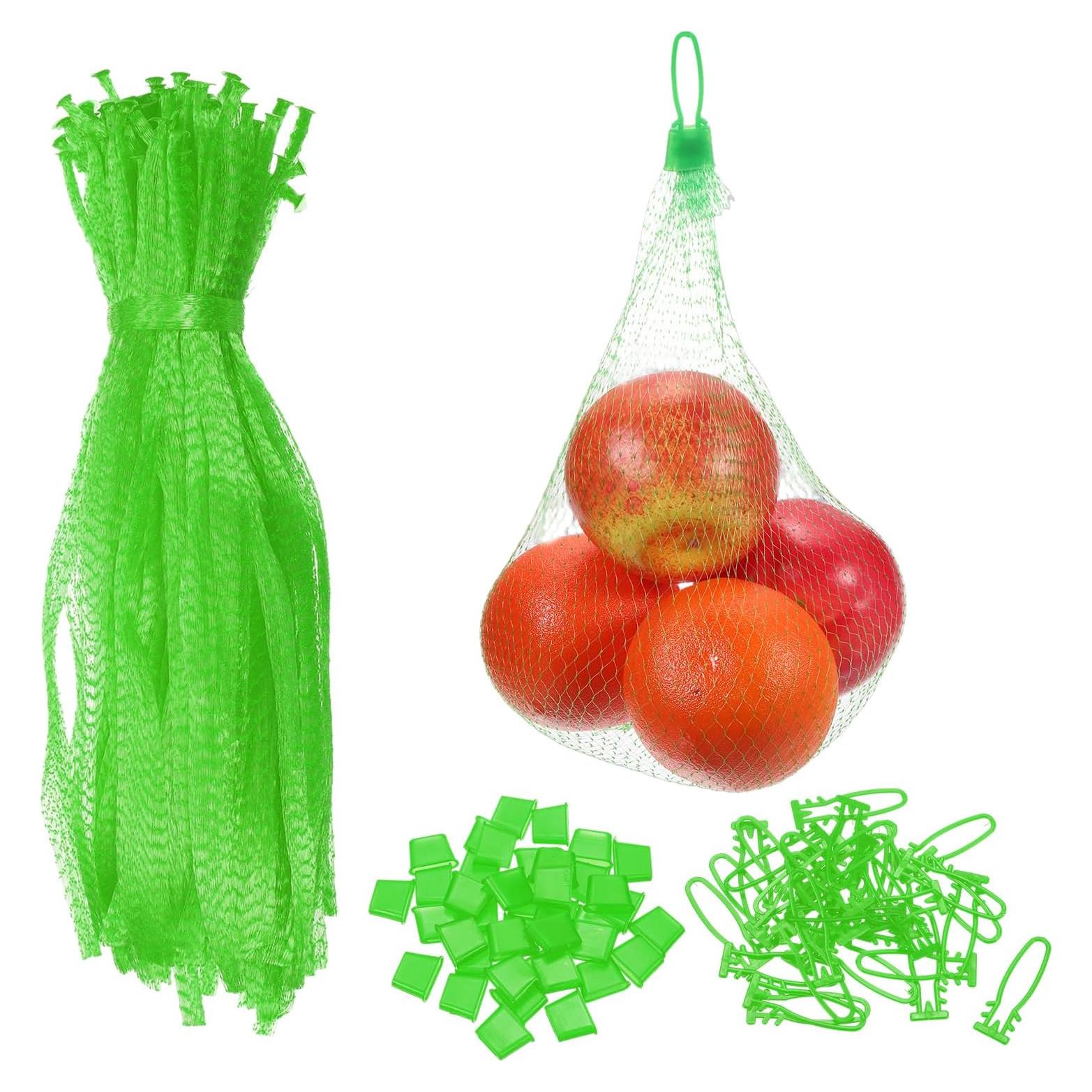 Bolsas de Malla Reutilizables uxcell 30cm Verde 100 Pcs