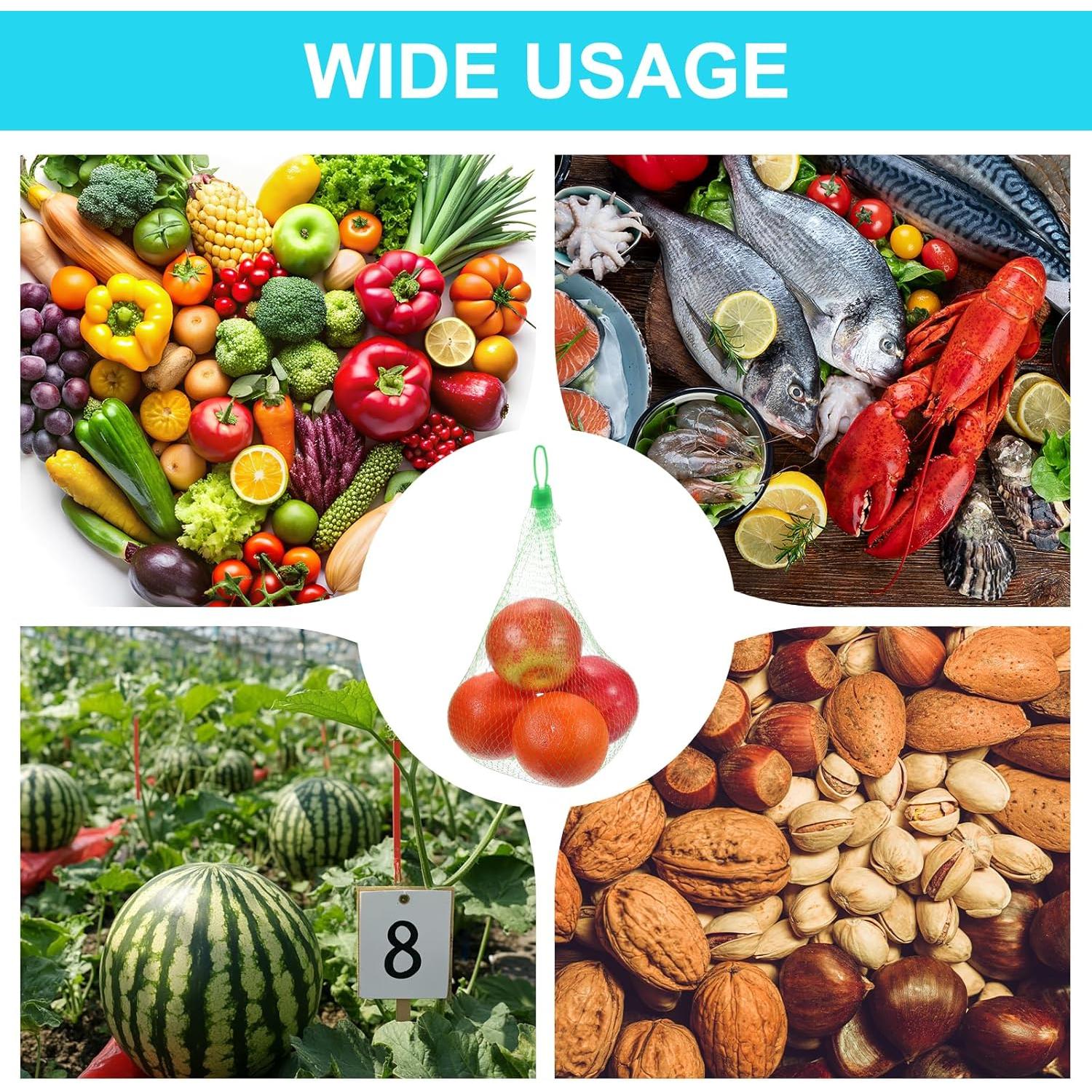 Bolsas de Malla Reutilizables uxcell 30cm Verde 100 Pcs