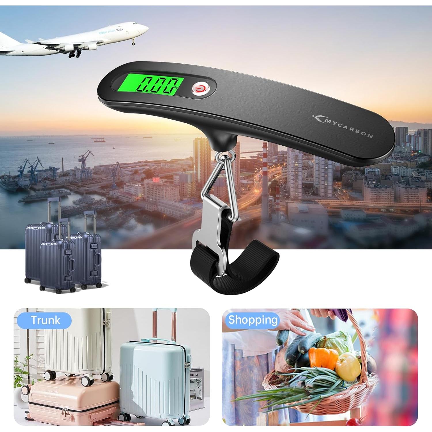 Báscula de Equipaje Digital MYCARBON 50 kg Pantalla Retroiluminada
