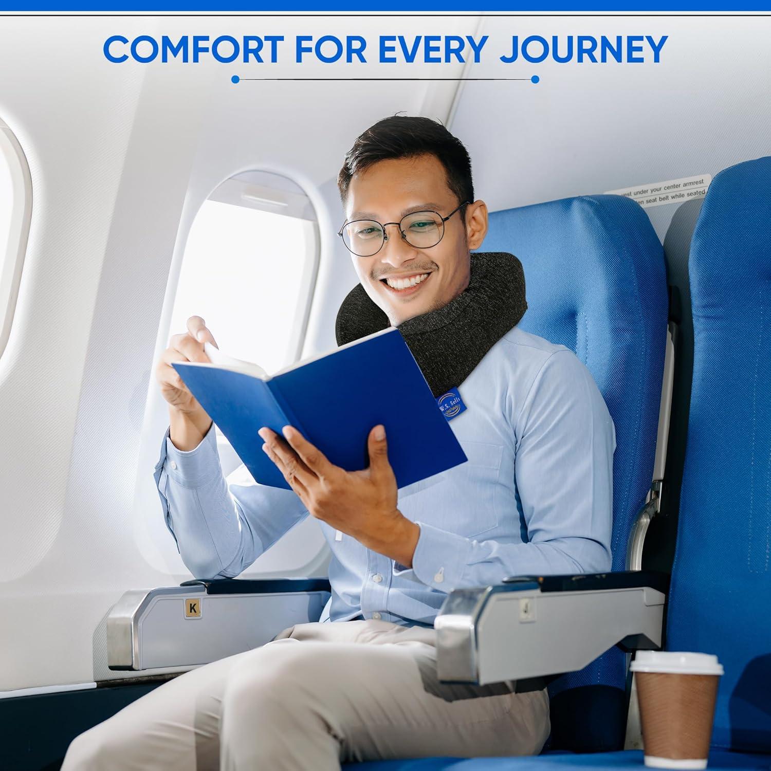 Almohada de Viaje Ergonómica W.S. Sells - Espuma de Memoria