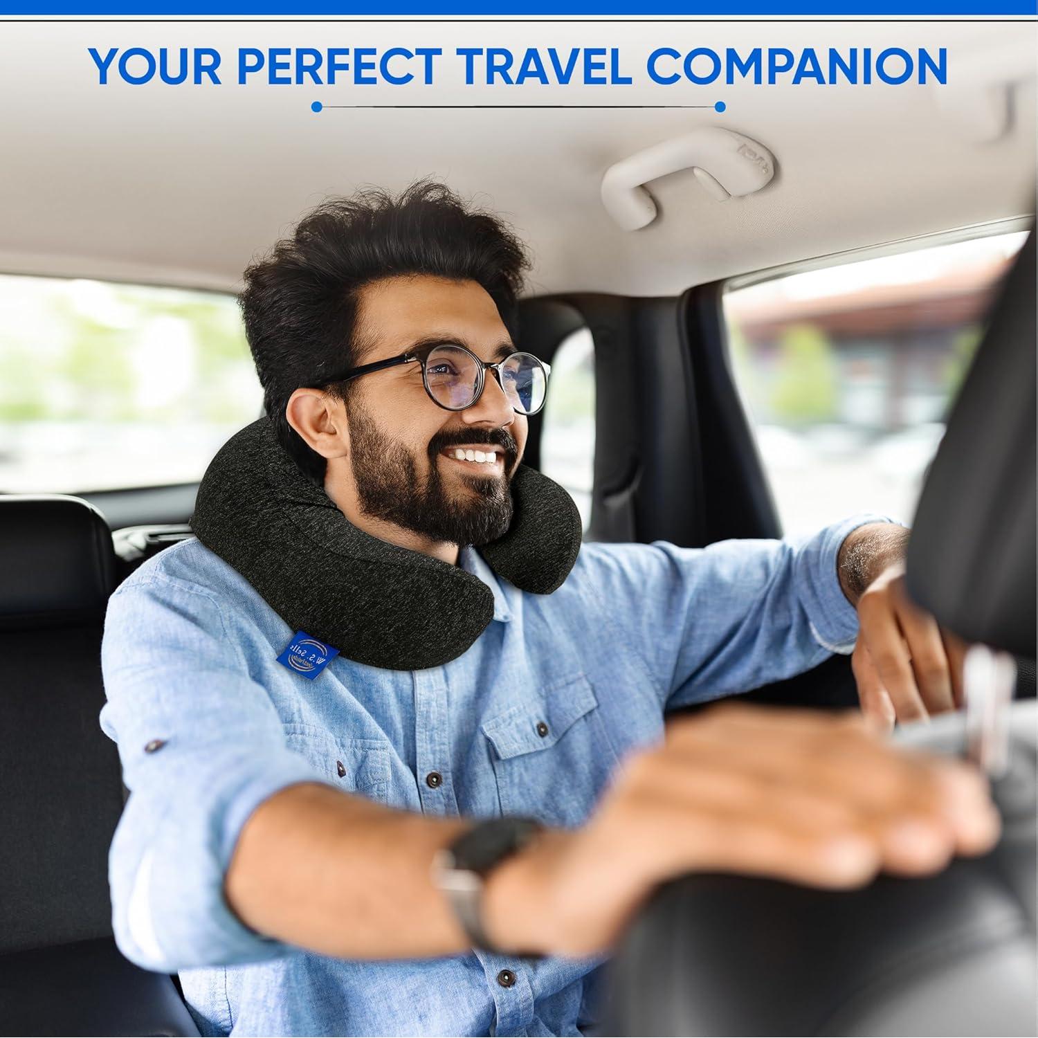 Almohada de Viaje Ergonómica W.S. Sells - Espuma de Memoria