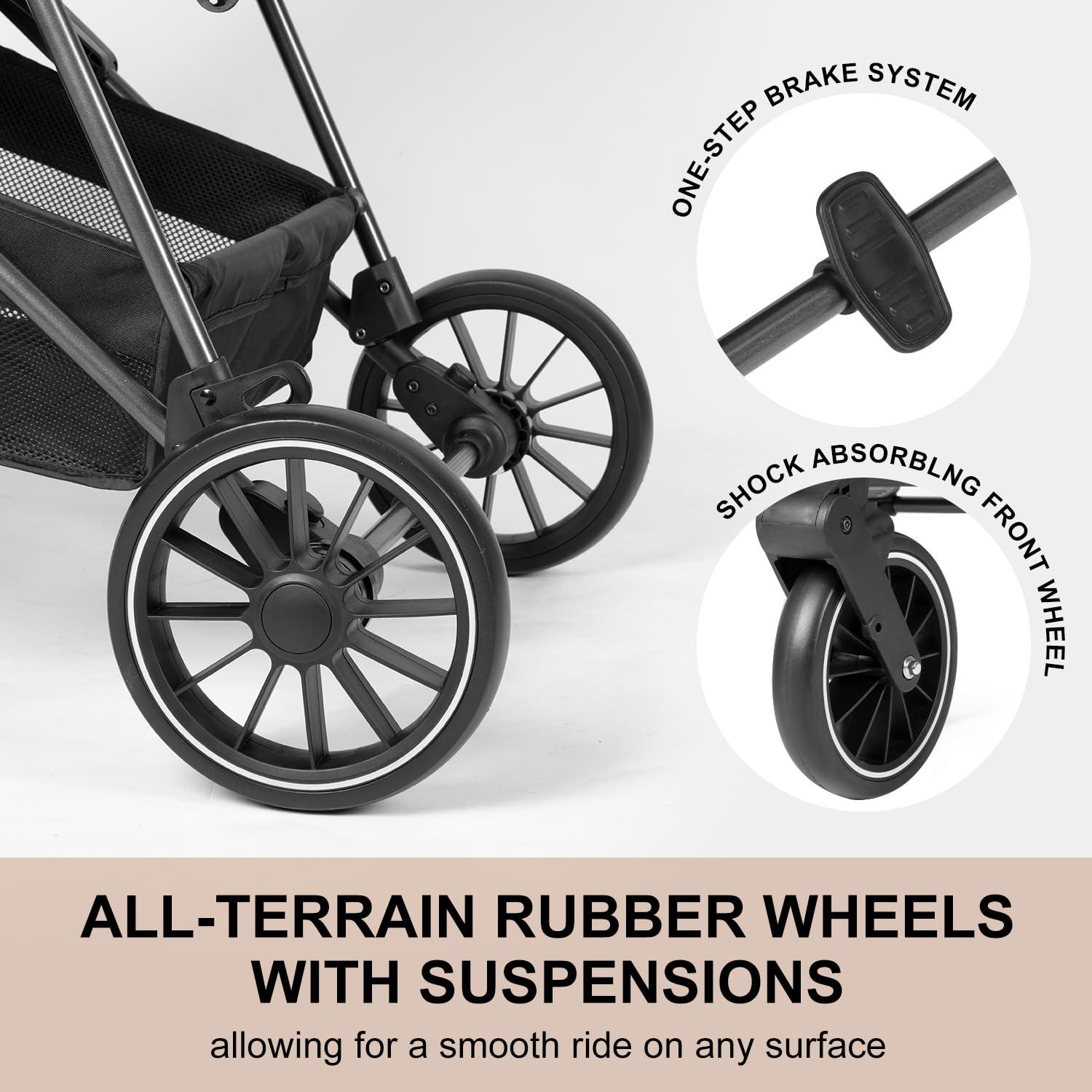 Cochecito 2 en 1 SIMPLGIRL Gris Plegable Asiento Reversible