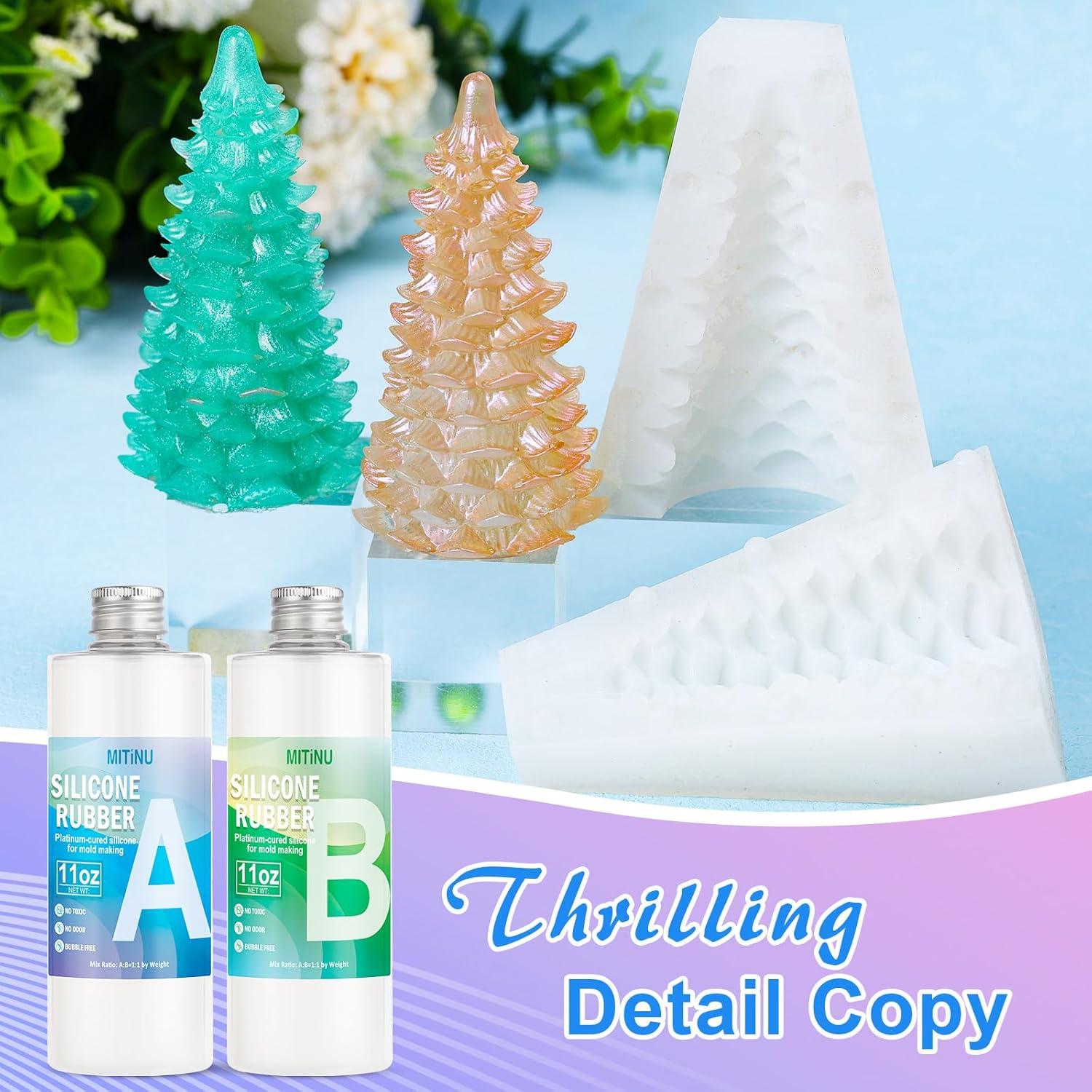 Kit de Moldes de Silicona MITINU 620ml 15A Curado Rápido