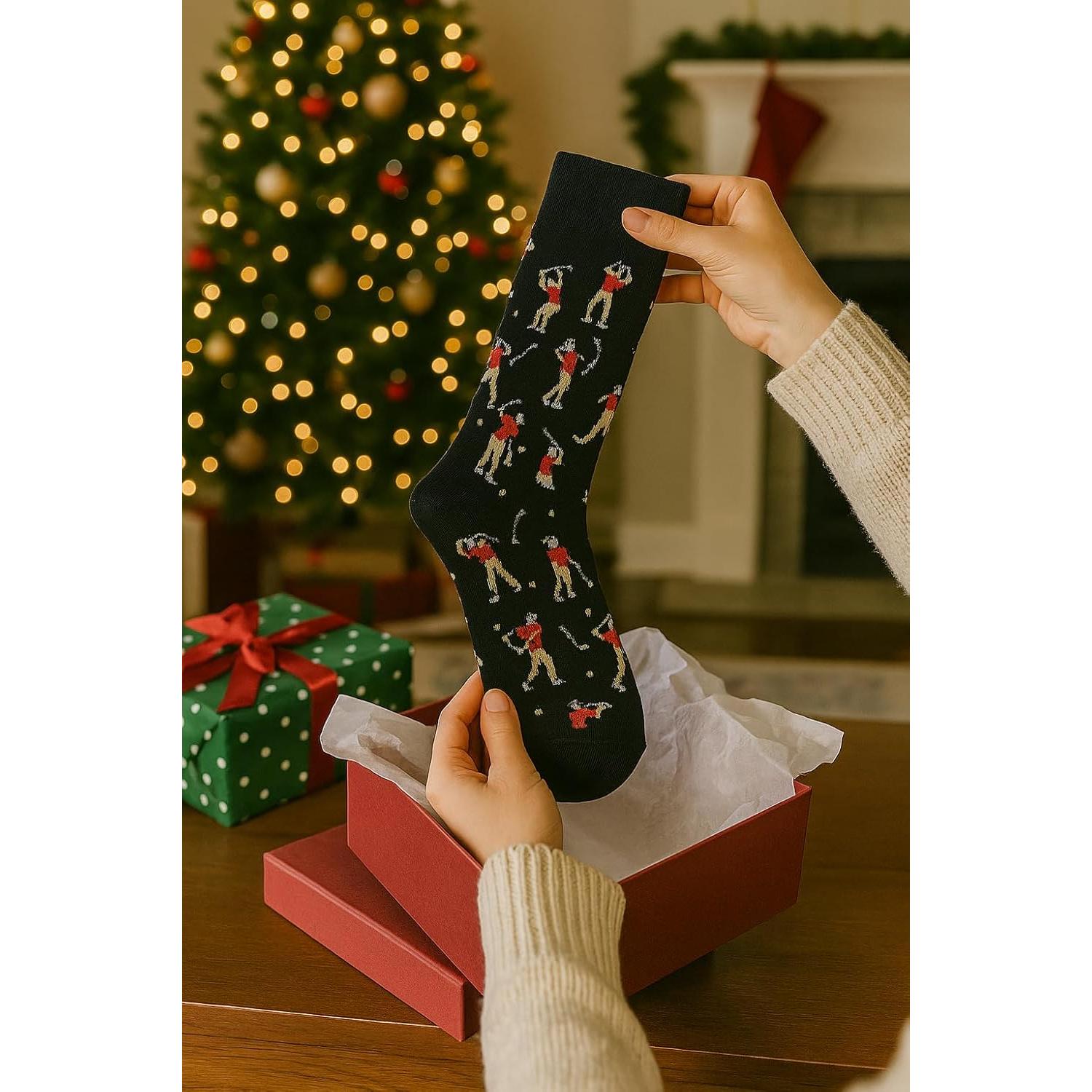 Calcetines de Golf Divertidos para Hombres - Talla Única 41-46