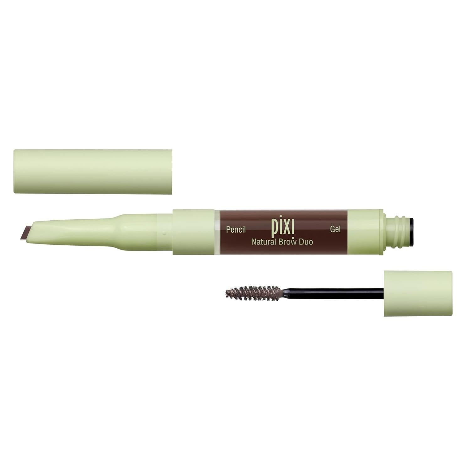 Dúo de Cejas Natural Pixi - Castaño Oscuro, Lápiz y Gel 9g