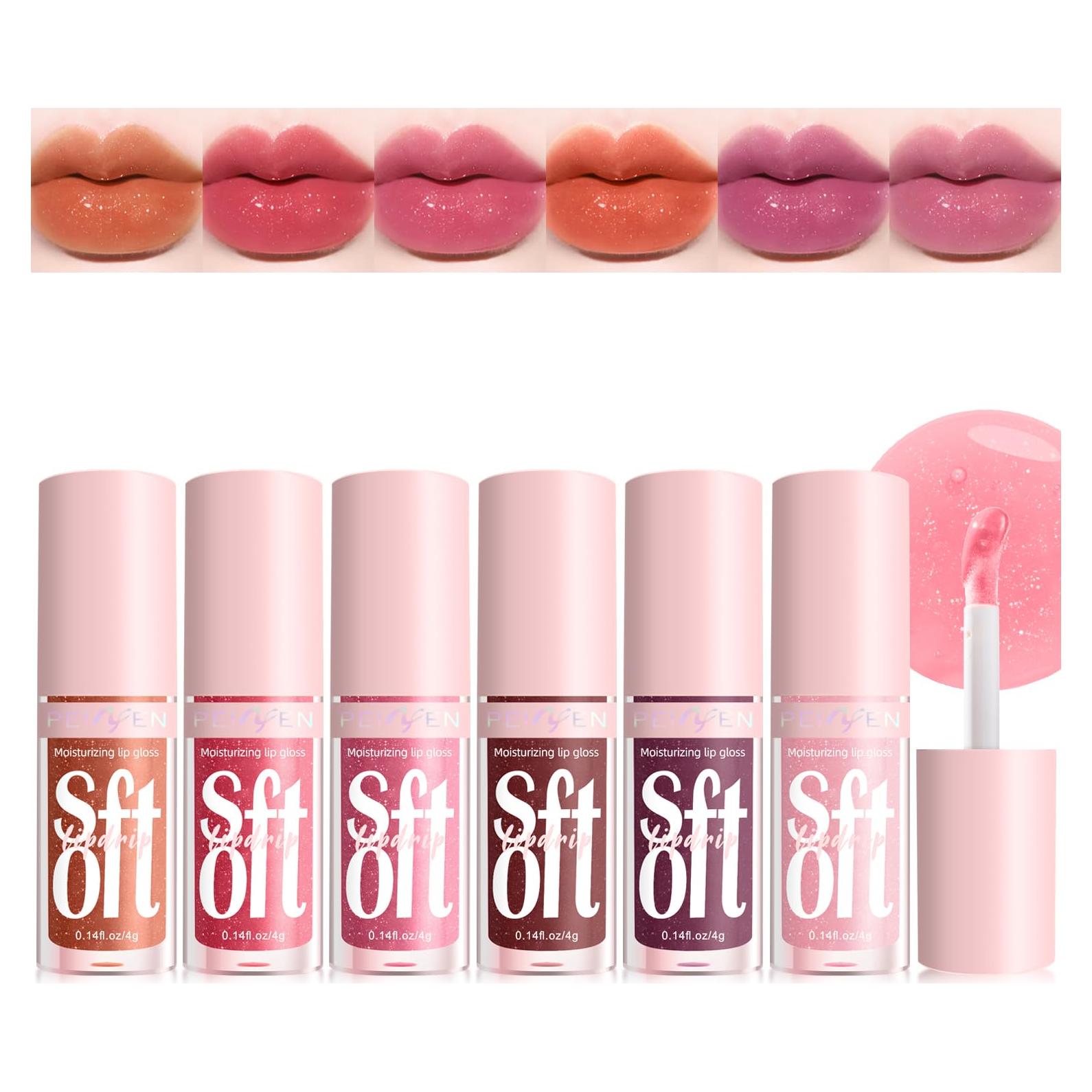 Set de 6 Aceites Hidratantes para Labios Meilury - Brillo y Volumen