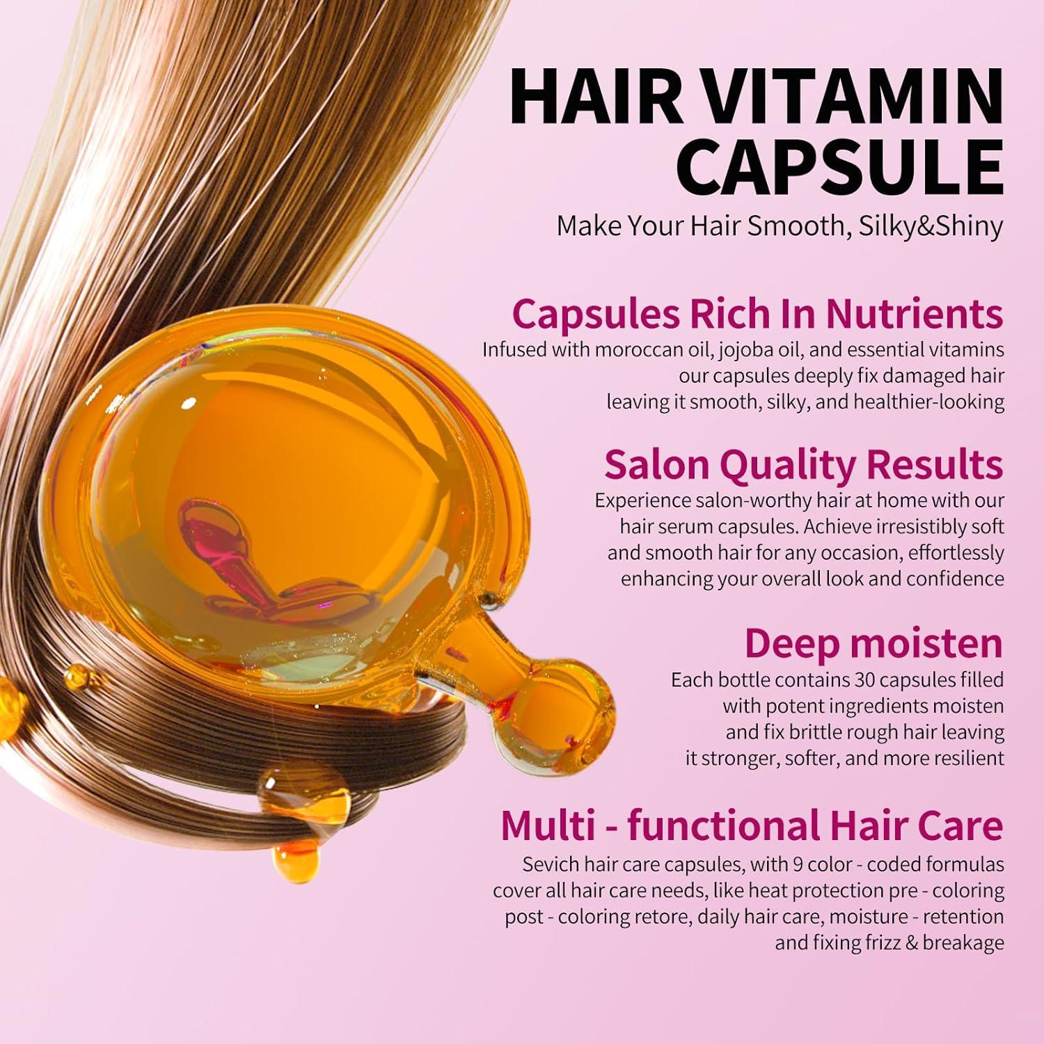 Suero Vitamínico para Cabello Gowwim - 30 Cápsulas Reparadoras