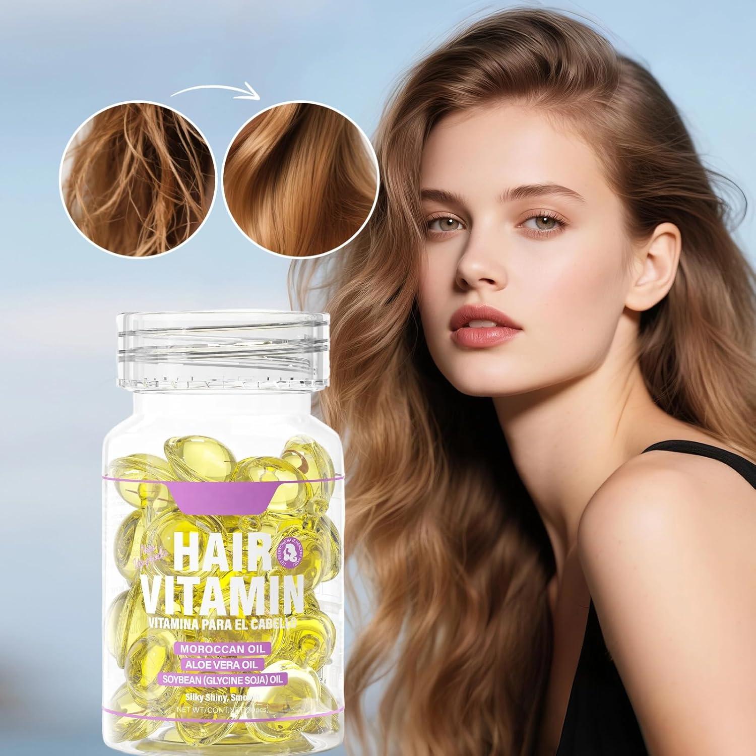 Suero Vitamínico para Cabello Gowwim - 30 Cápsulas Reparadoras