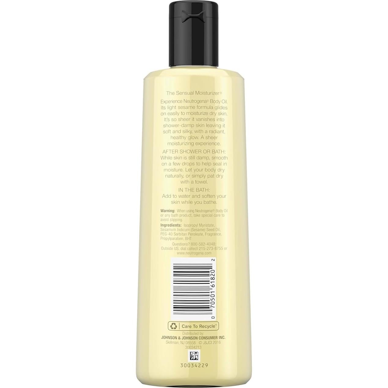 Aceite Corporal Neutrogena 250 ml - Hidratante Ligero de Sésamo