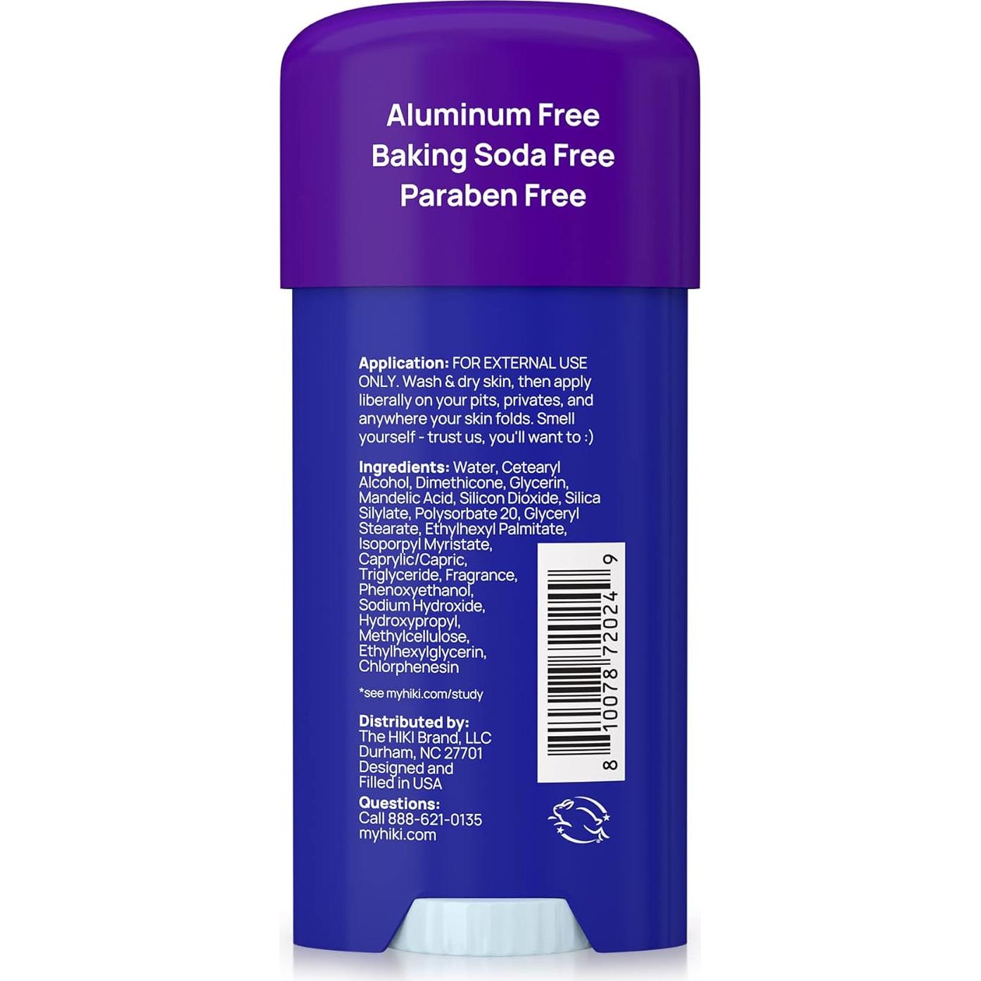 Crema Desodorante HIKI Coco 69.57g Piel Sensible Sin Aluminio