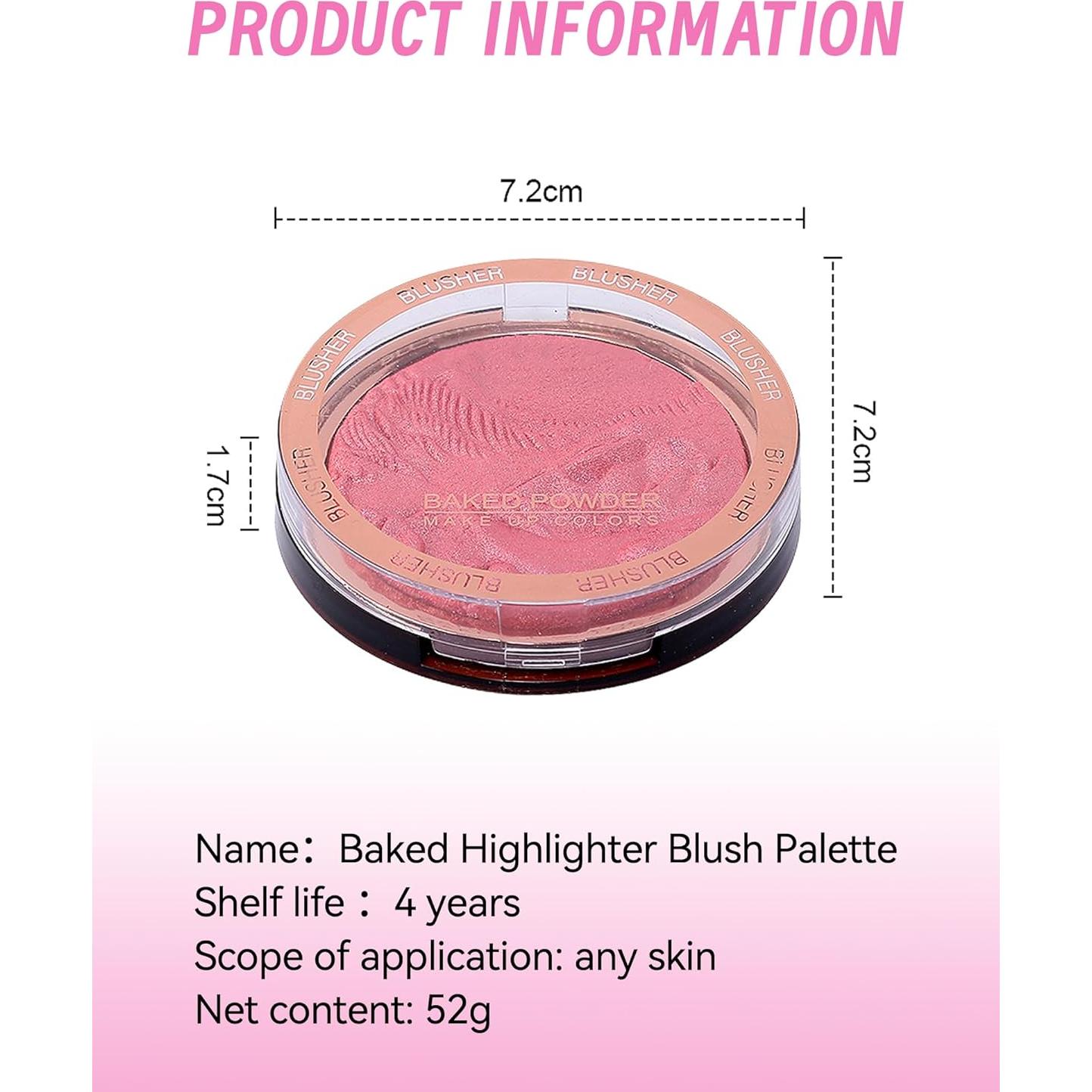 Paleta de Rubor Iluminador Horneado LYSdefeu Berry Glow 10.6g