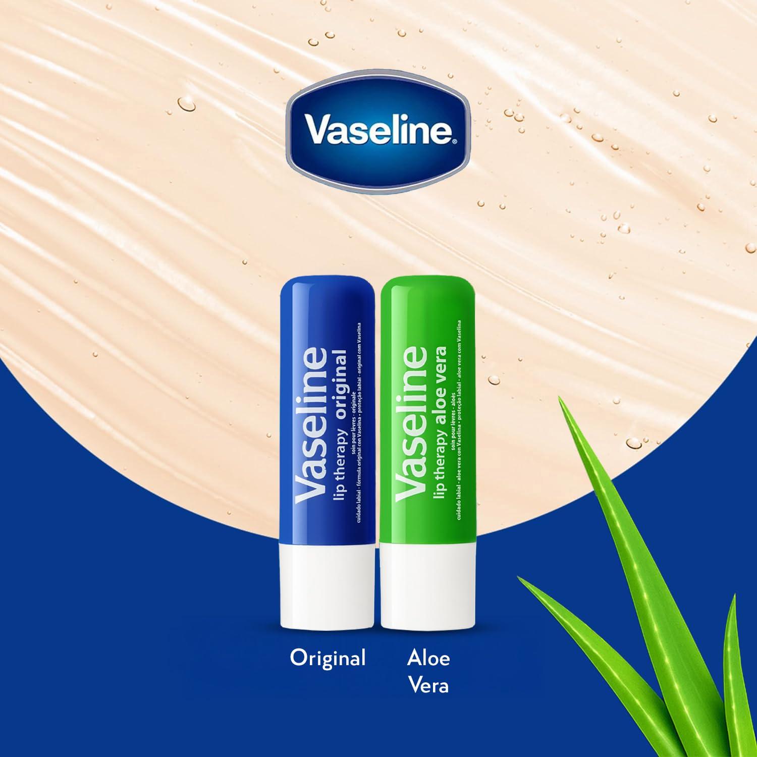 Bálsamo Labial Vaseline 4-Pack Original y Aloe Vera 4.8g