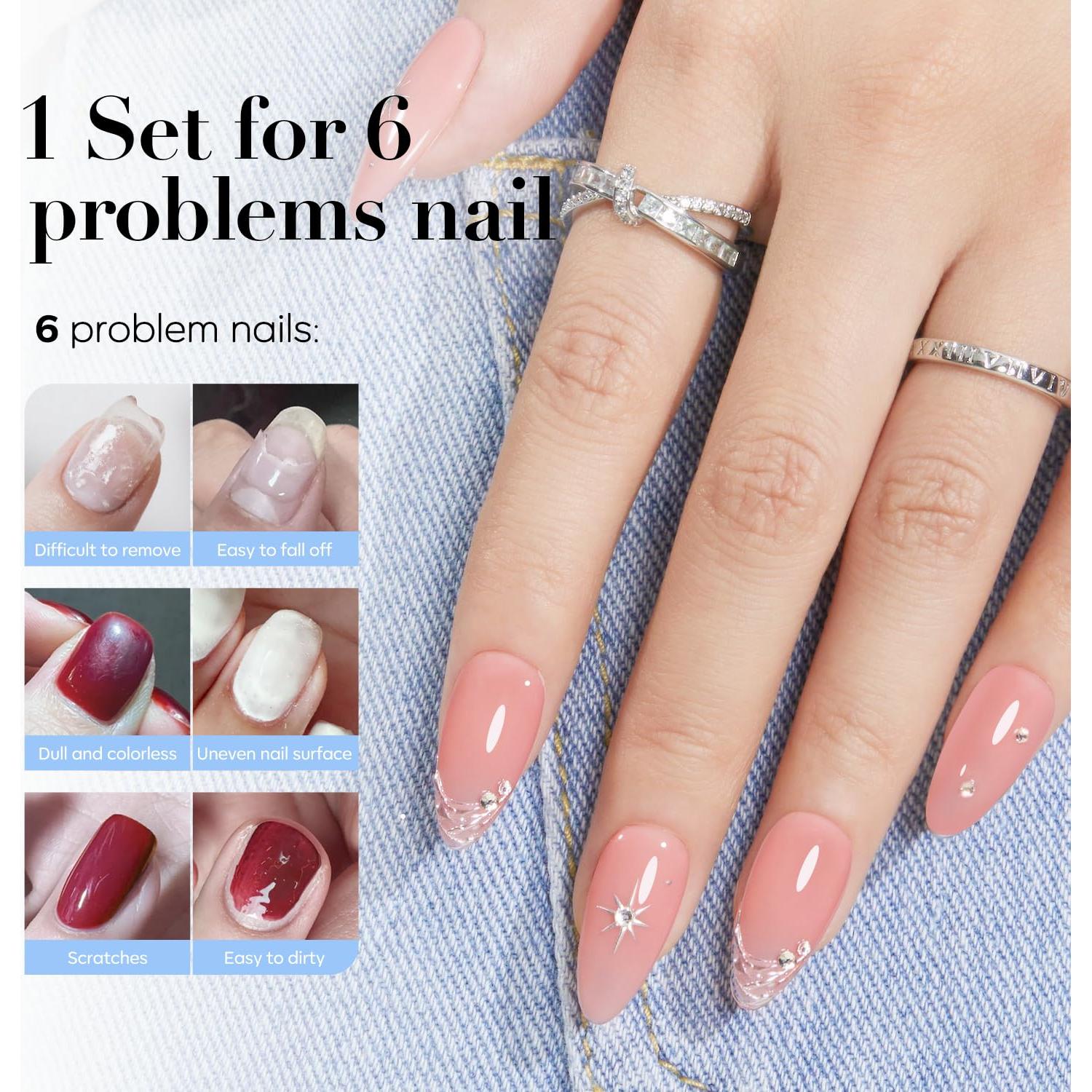 AZUREBEAUTY 2-in-One Clear Base & Top Coat Nail Polish Strengthener Set – Quick Dry, High Shine, Long Lasting, Air Dry, 2 Bottles 10ml, Gentle Formula, Natural Ingredients, Salon Quality