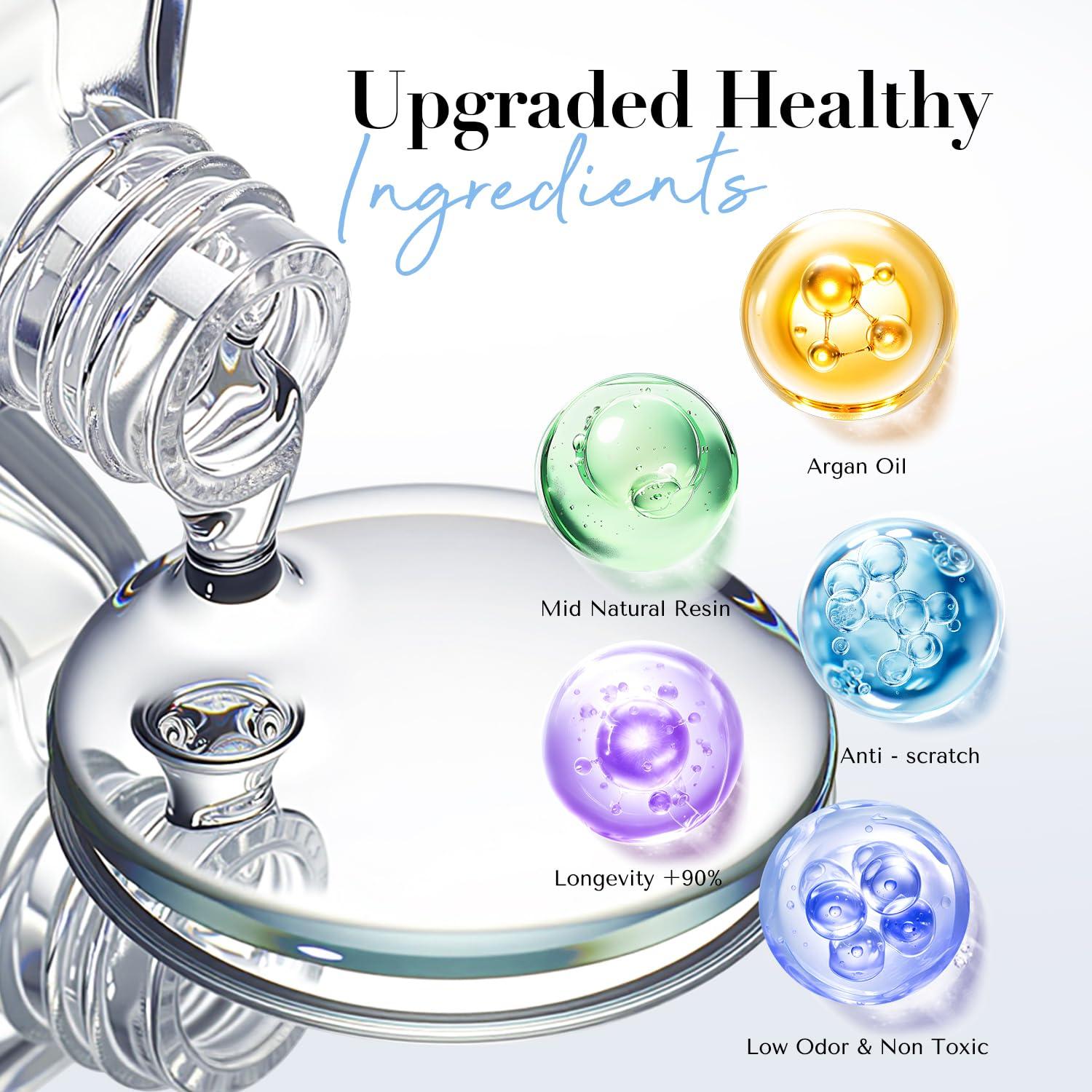 AZUREBEAUTY 2-in-One Clear Base & Top Coat Nail Polish Strengthener Set – Quick Dry, High Shine, Long Lasting, Air Dry, 2 Bottles 10ml, Gentle Formula, Natural Ingredients, Salon Quality